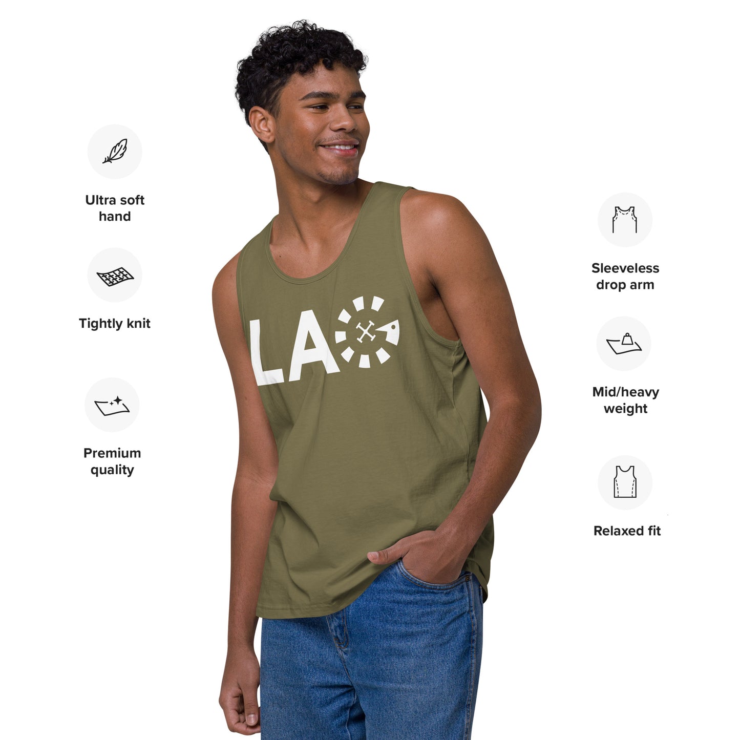LAG White Men’s premium tank top