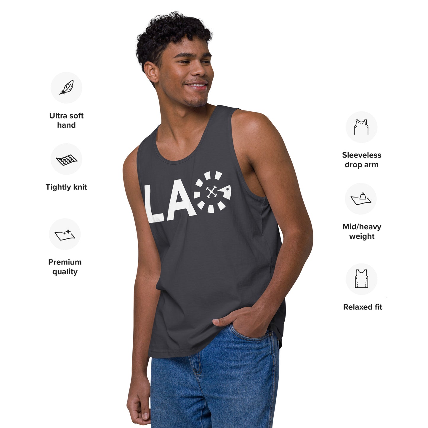 LAG White Men’s premium tank top