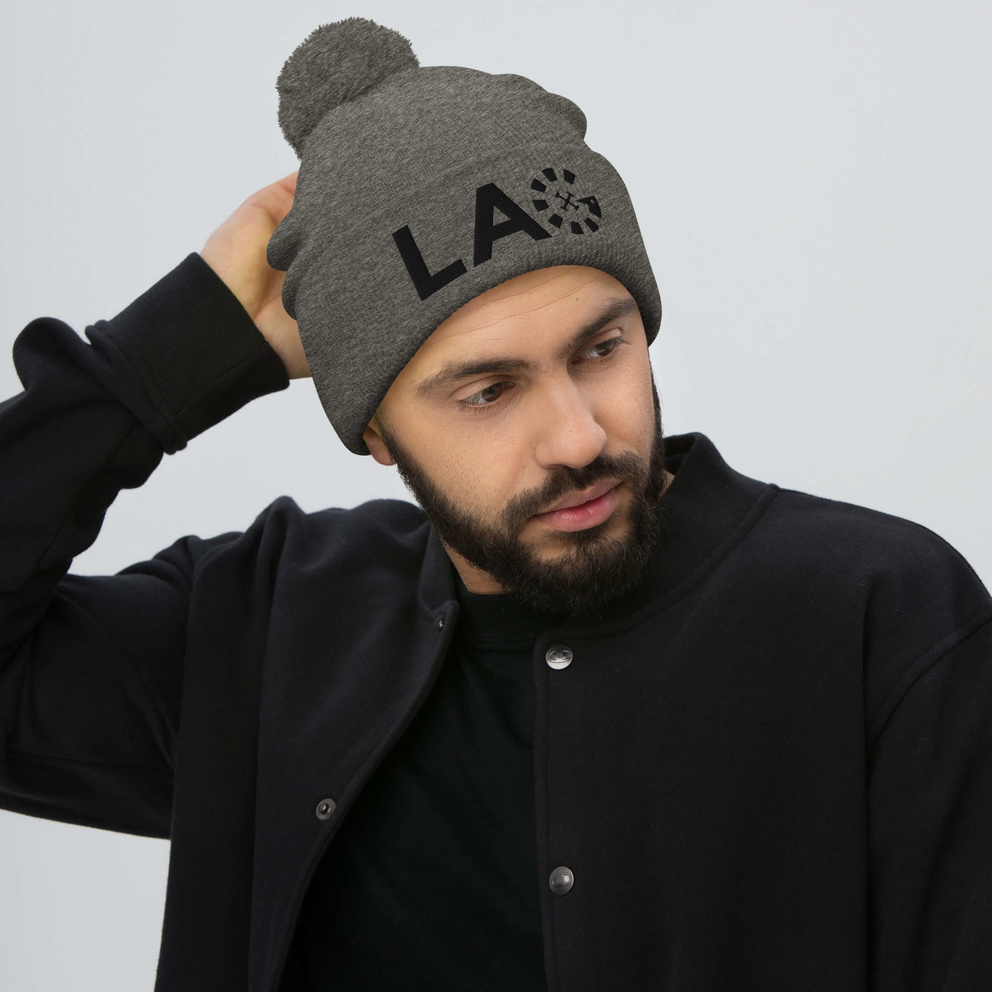 LAG Black Pom-Pom Beanie