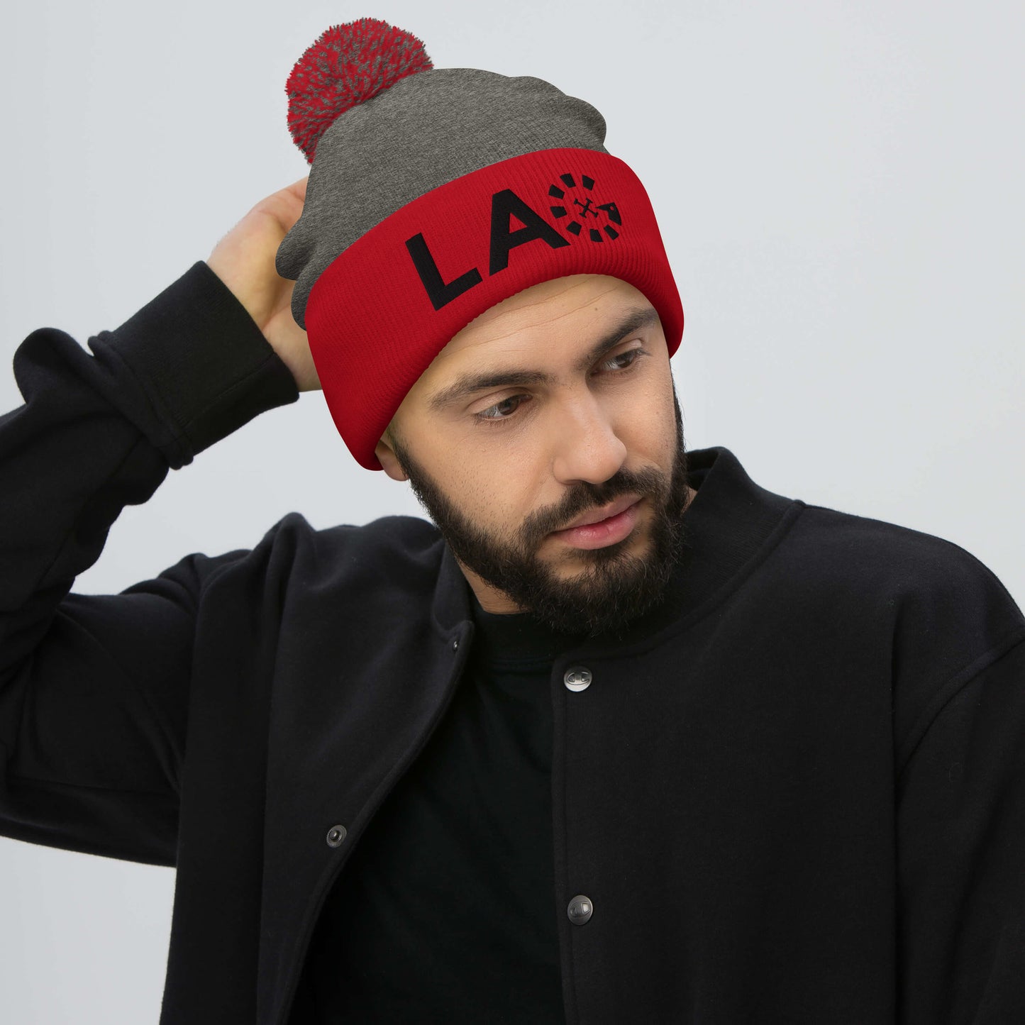 LAG Black Pom-Pom Beanie