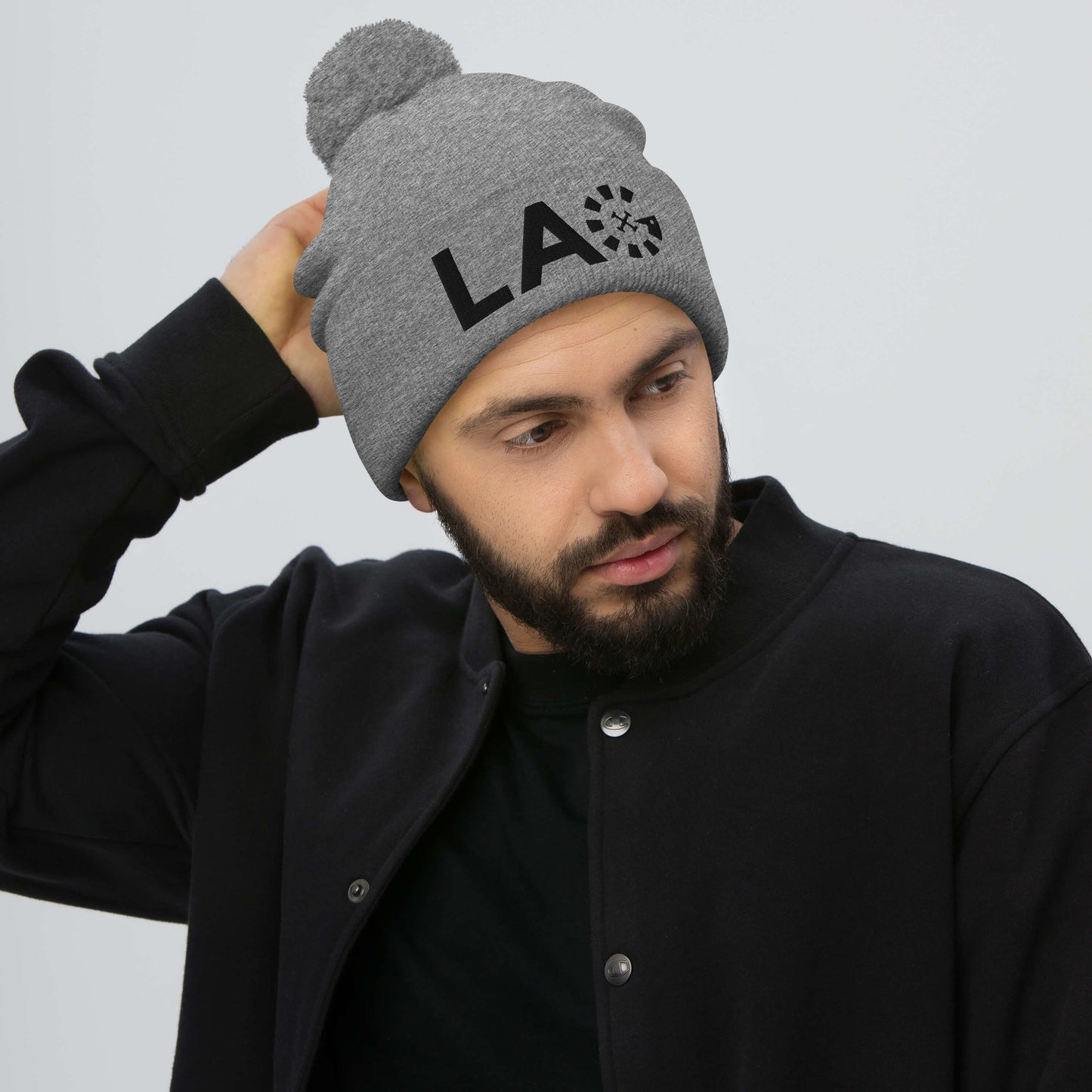 LAG Black Pom-Pom Beanie