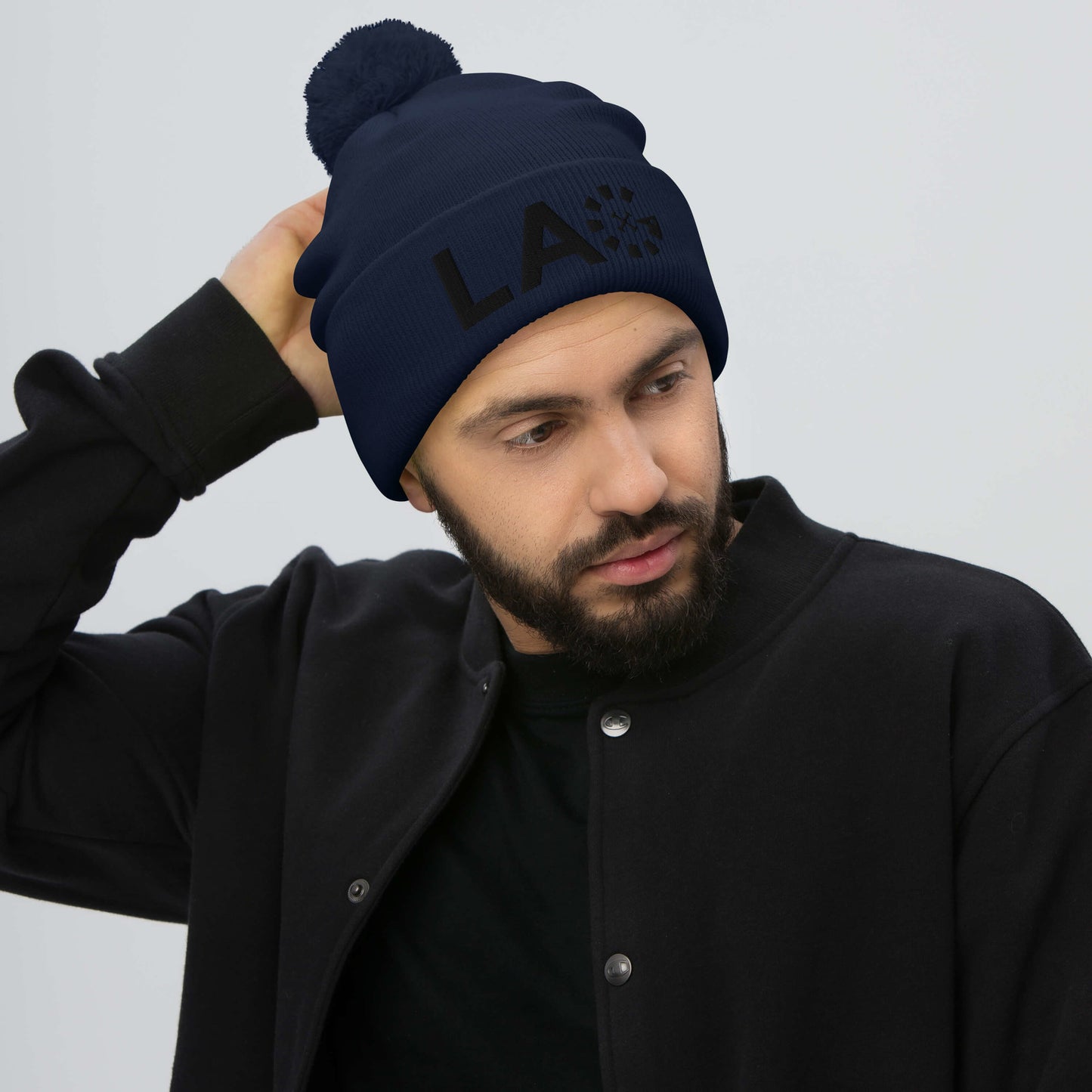 LAG Black Pom-Pom Beanie