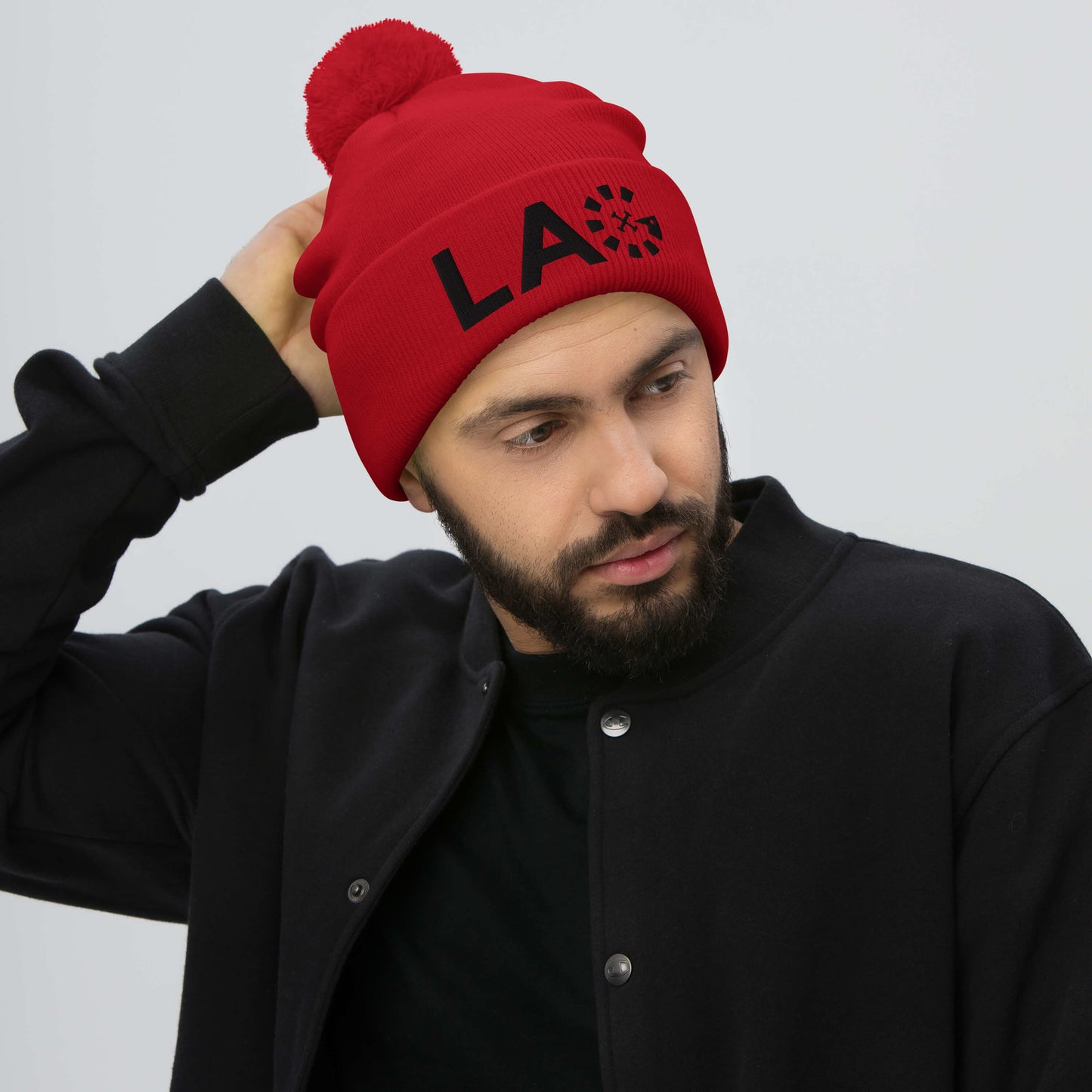 LAG Black Pom-Pom Beanie
