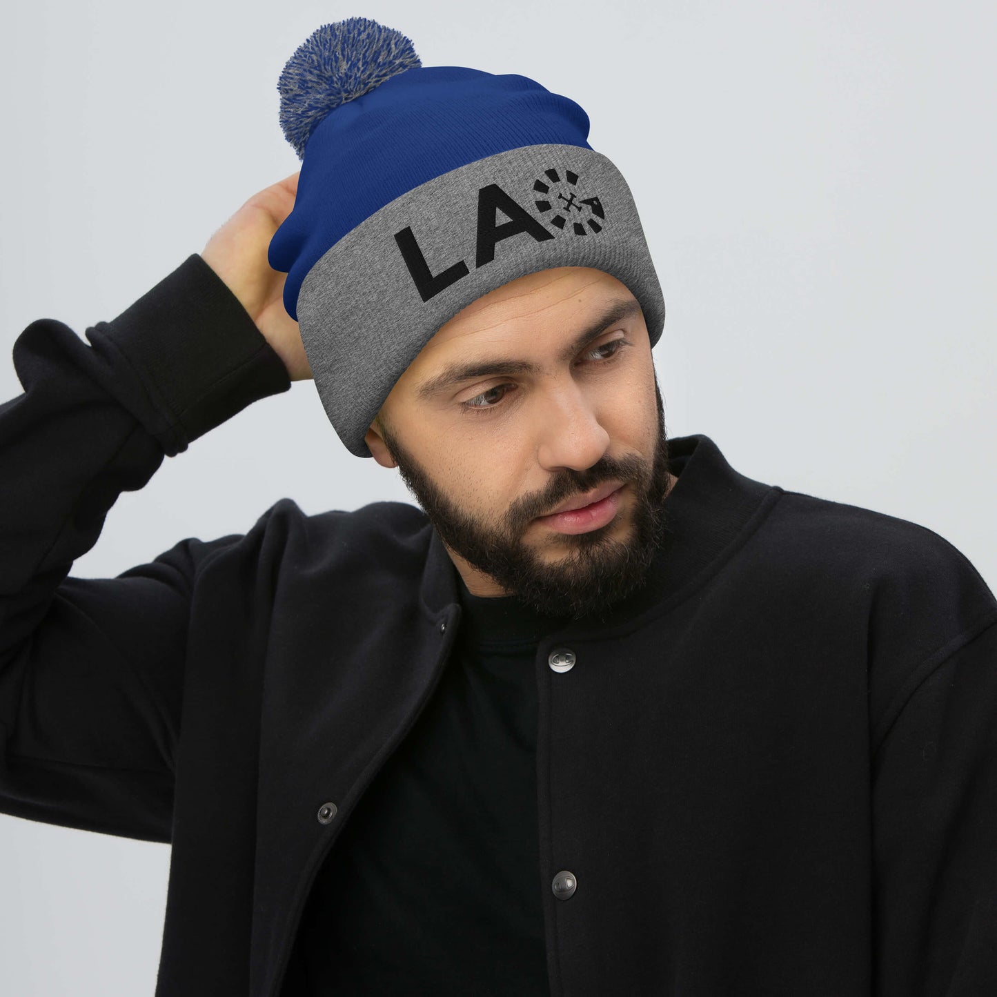 LAG Black Pom-Pom Beanie