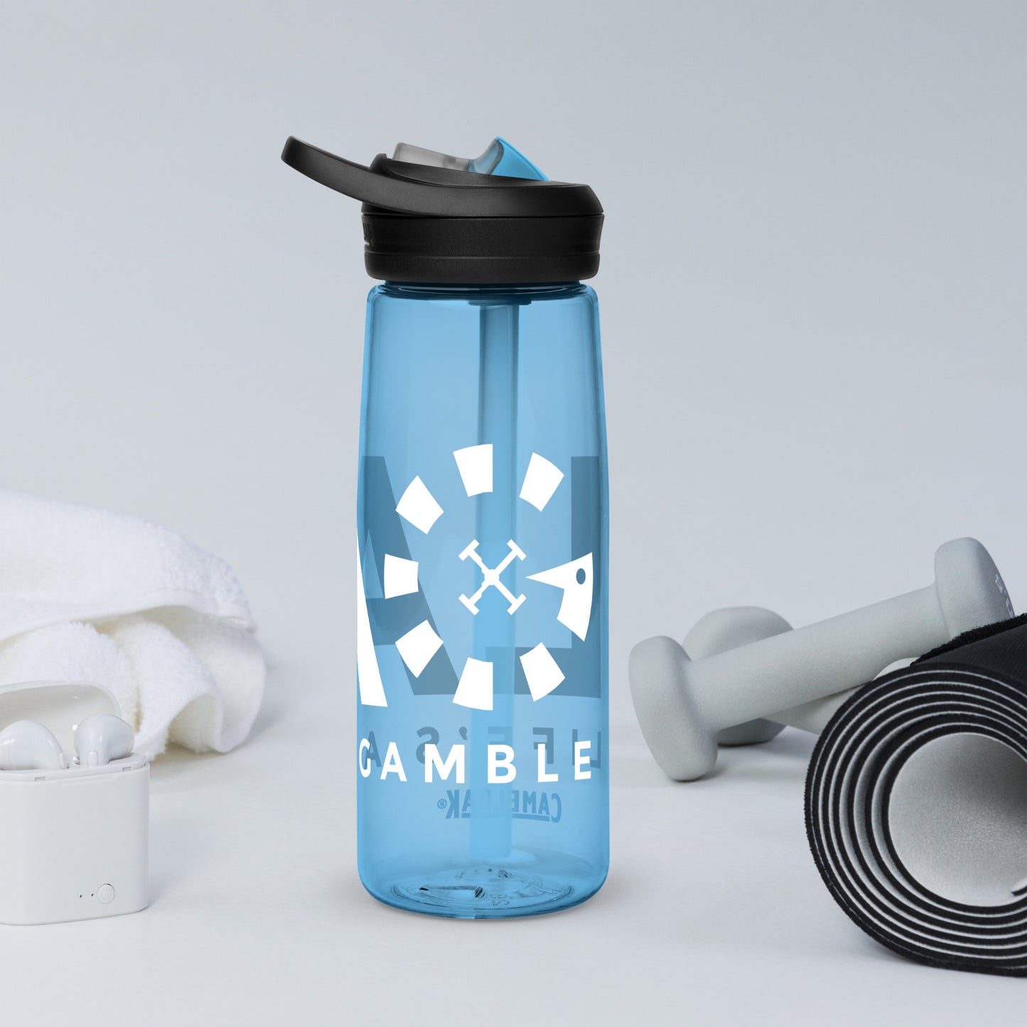 LAG Life’s A Gamble White Sports water bottle