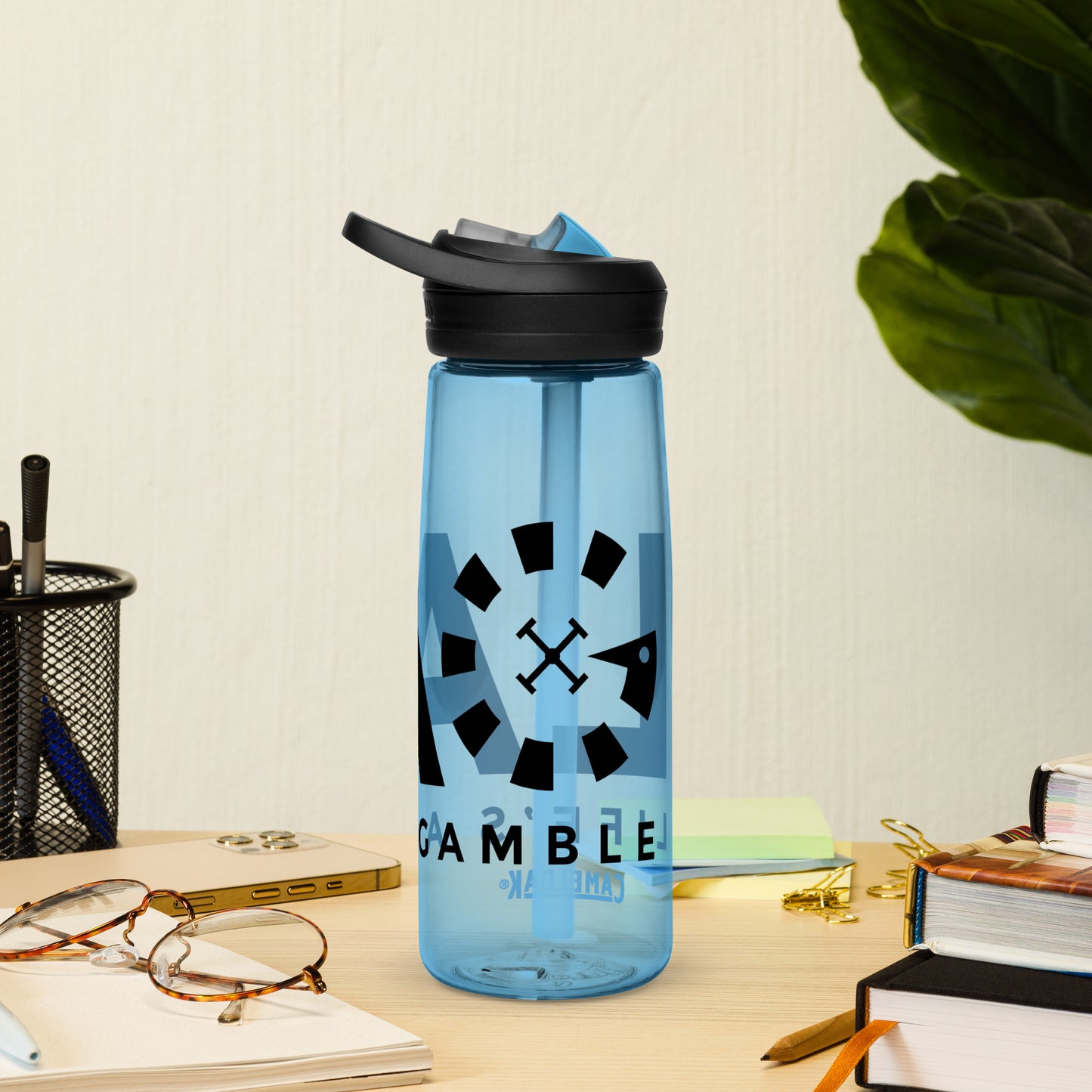LAG Life’s A Gamble Black Sports water bottle
