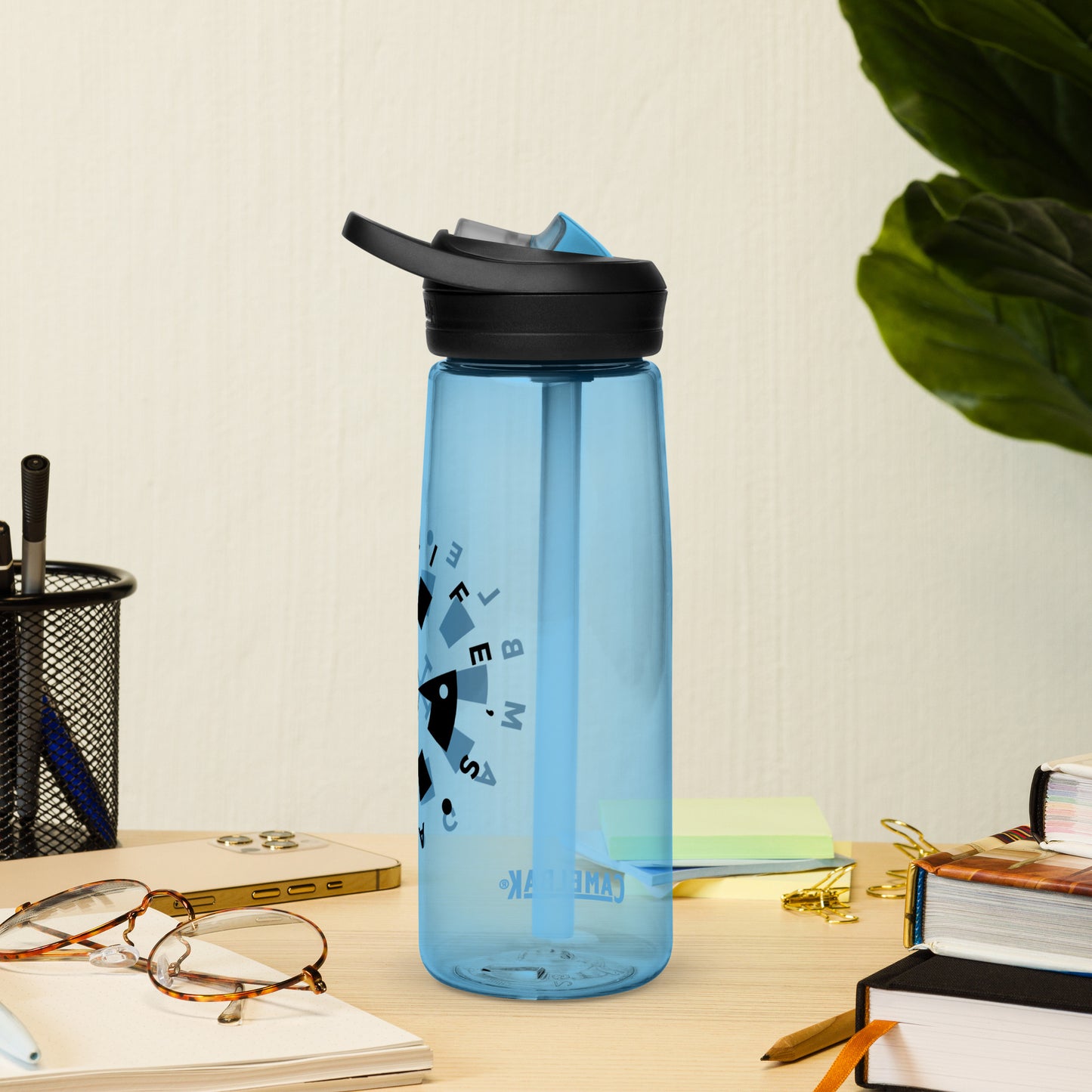 LAG Life’s A Gamble Circle Black Sports water bottle