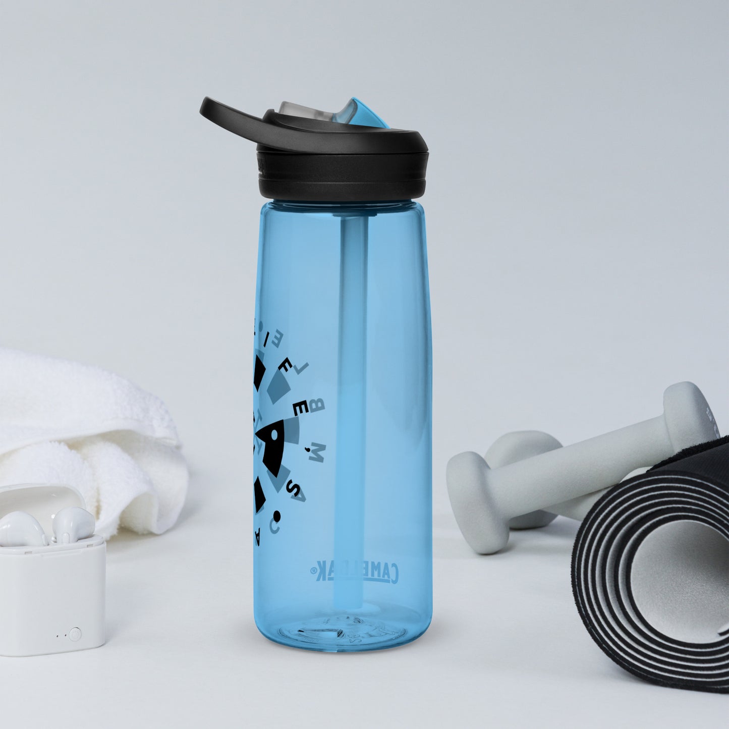 LAG Life’s A Gamble Circle Black Sports water bottle