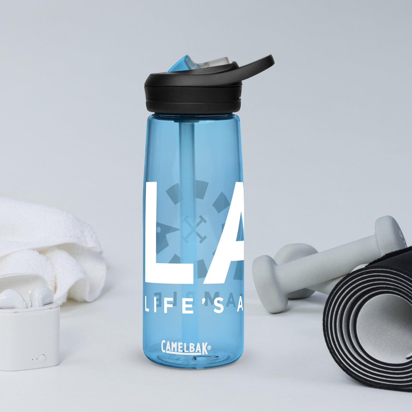 LAG Life’s A Gamble White Sports water bottle