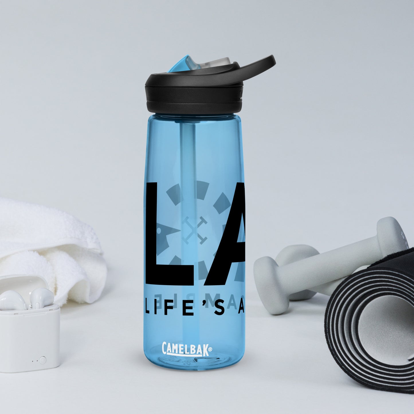 LAG Life’s A Gamble Black Sports water bottle