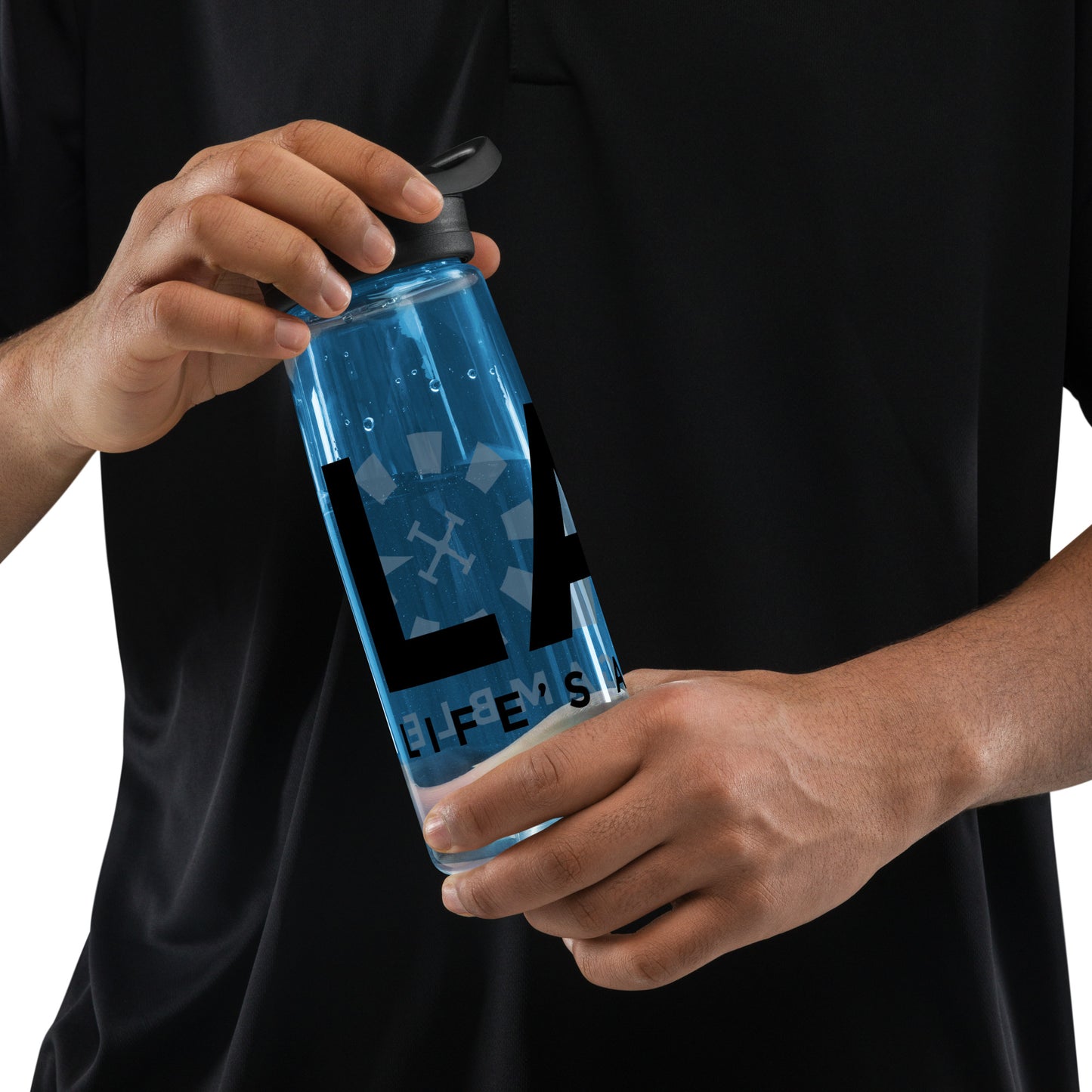 LAG Life’s A Gamble Black Sports water bottle