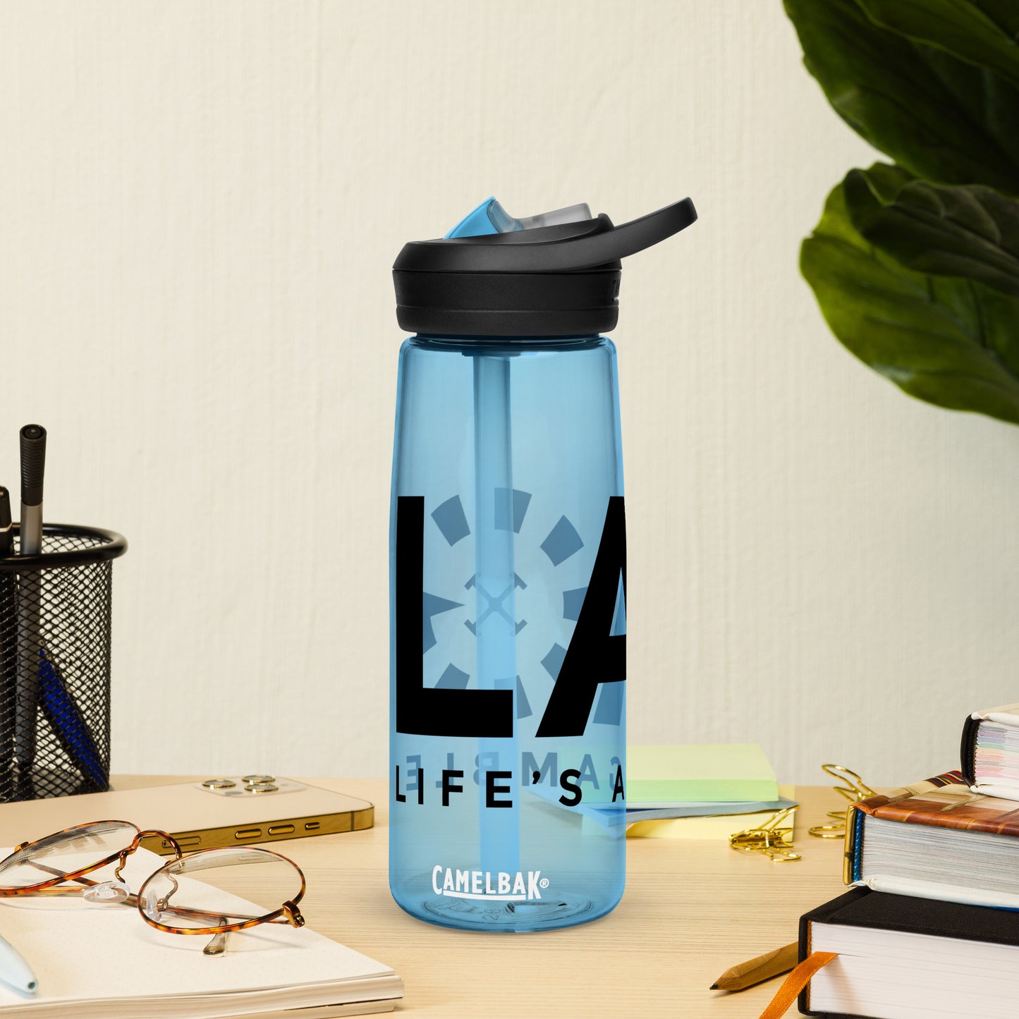 LAG Life’s A Gamble Black Sports water bottle