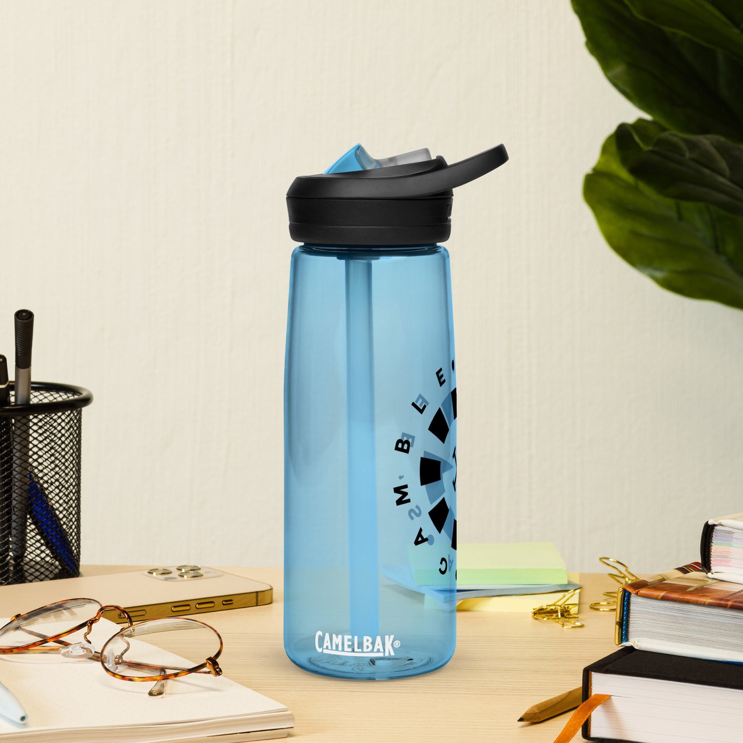 LAG Life’s A Gamble Circle Black Sports water bottle