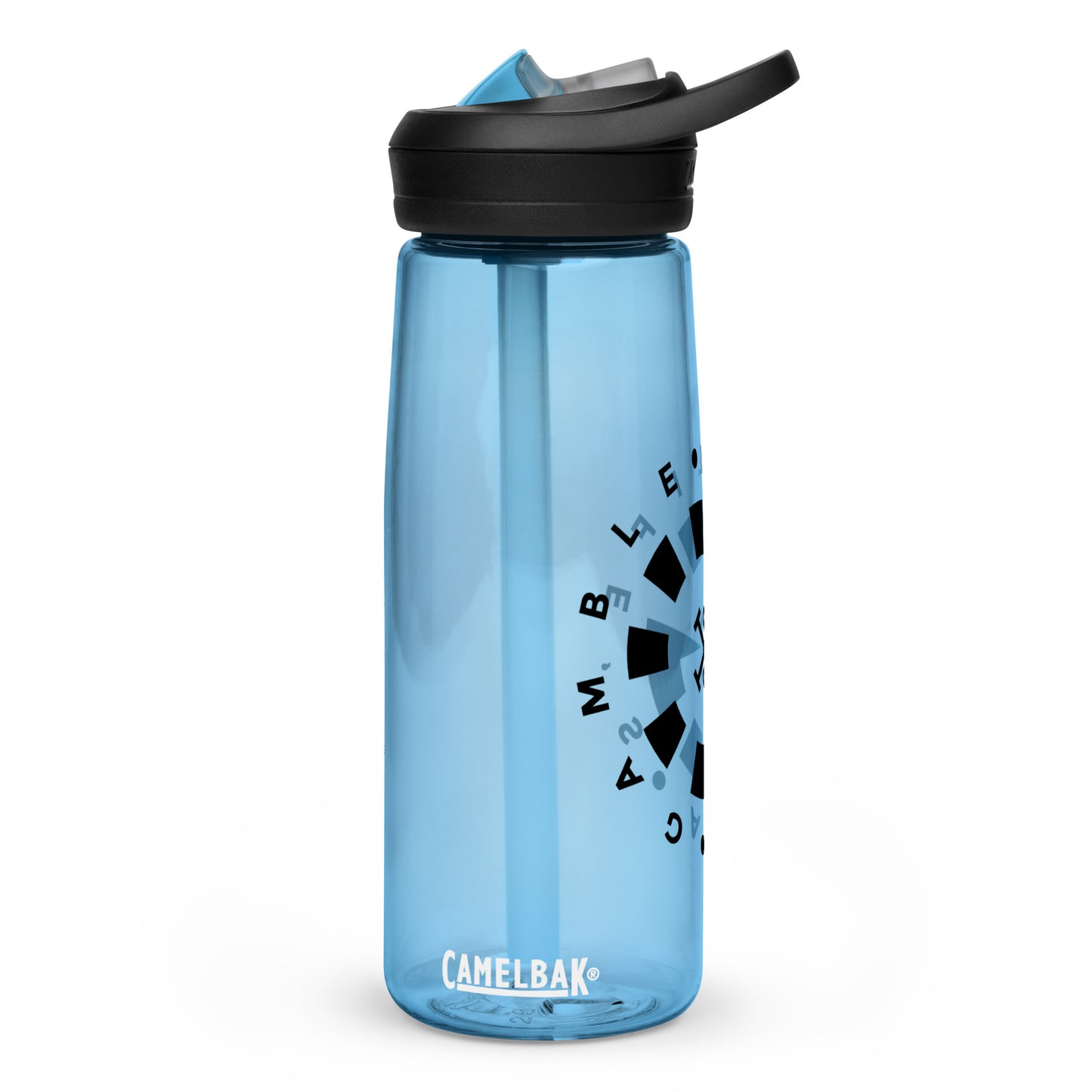 LAG Life’s A Gamble Circle Black Sports water bottle