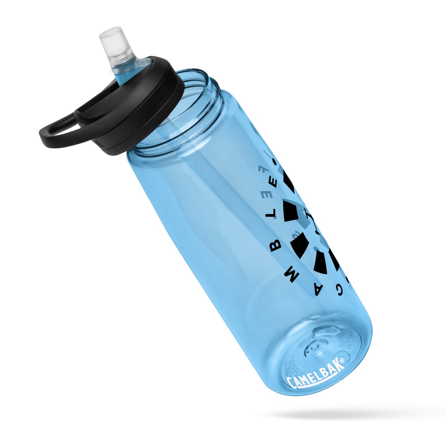 LAG Life’s A Gamble Circle Black Sports water bottle
