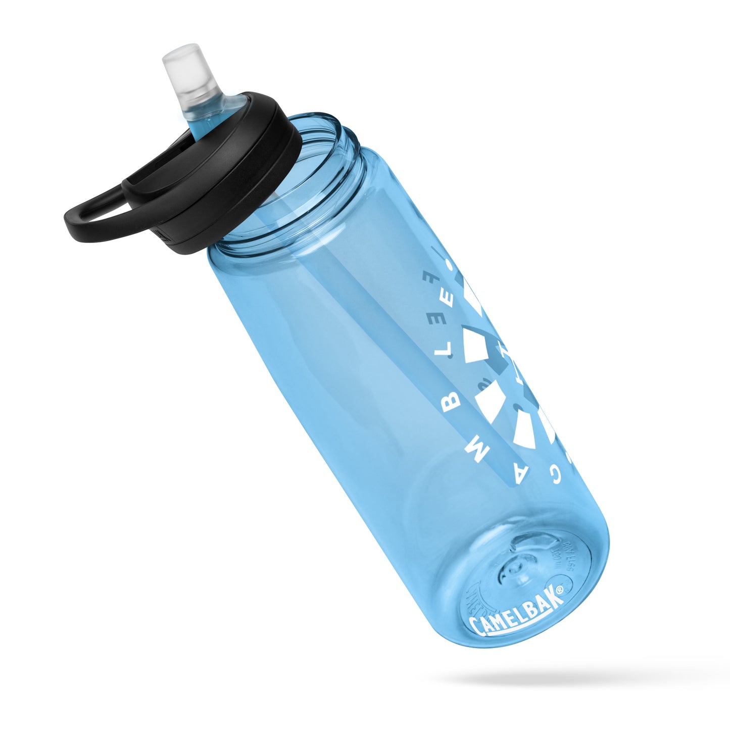 LAG Life’s A Gamble Circle White Sports water bottle