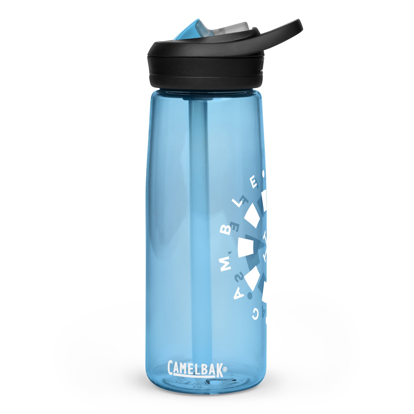 LAG Life’s A Gamble Circle White Sports water bottle