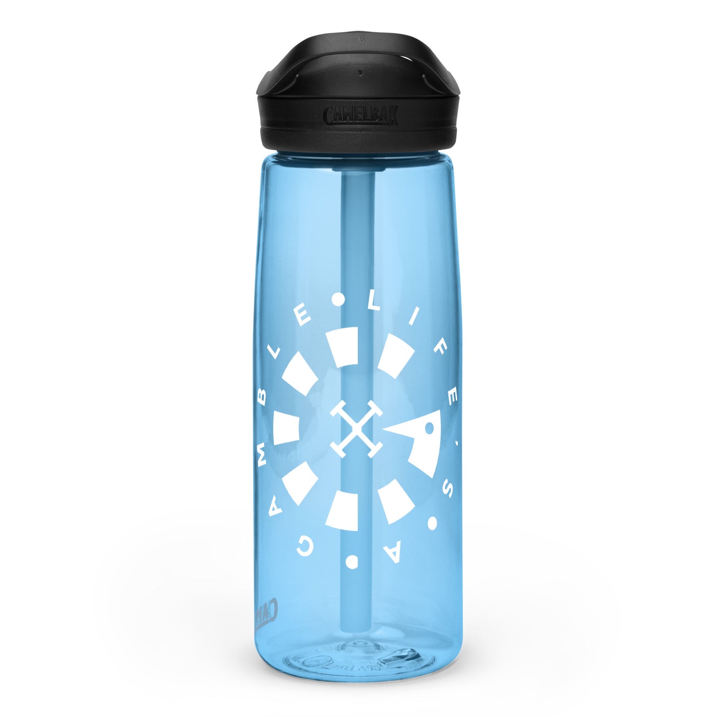 LAG Life’s A Gamble Circle White Sports water bottle