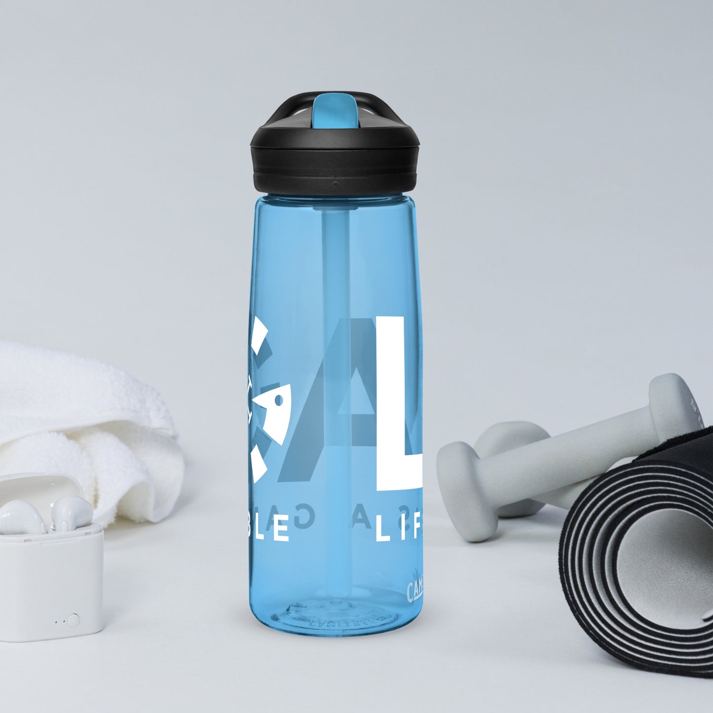 LAG Life’s A Gamble White Sports water bottle