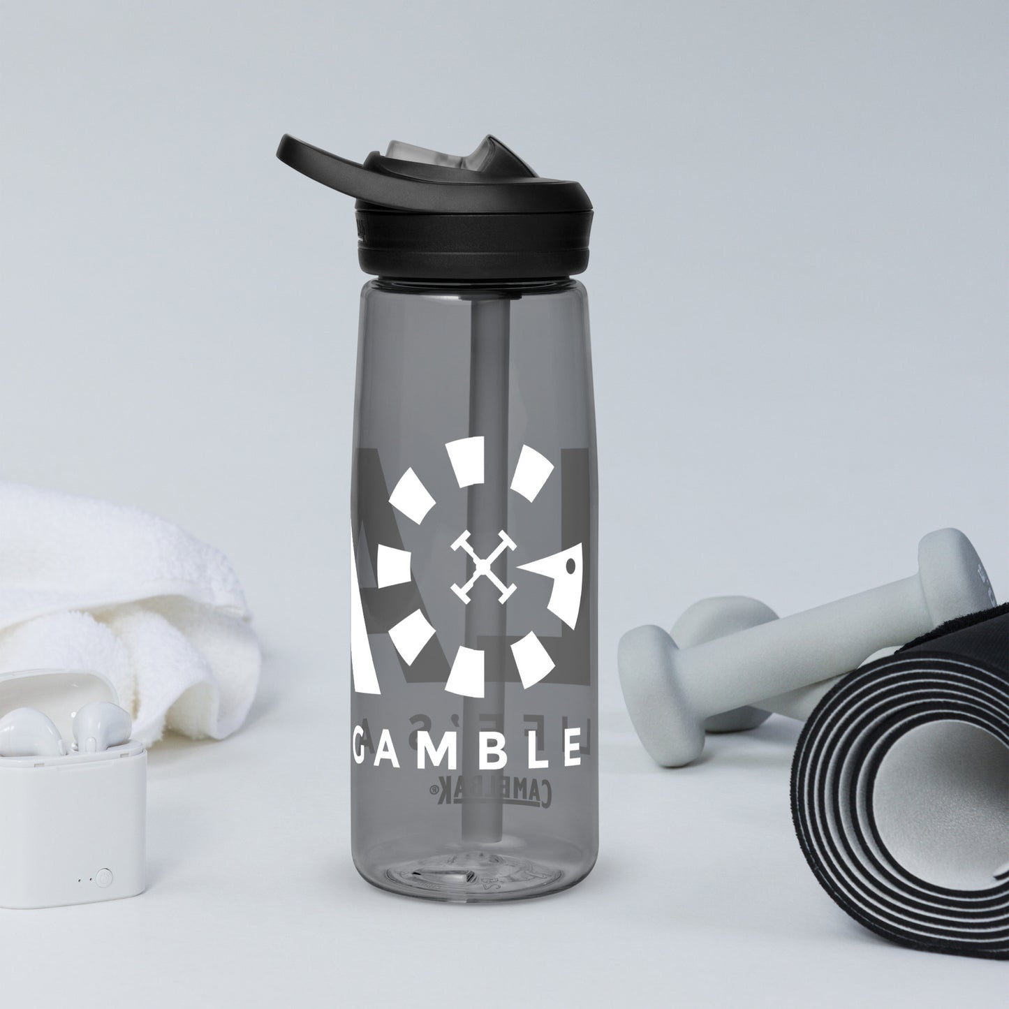 LAG Life’s A Gamble White Sports water bottle
