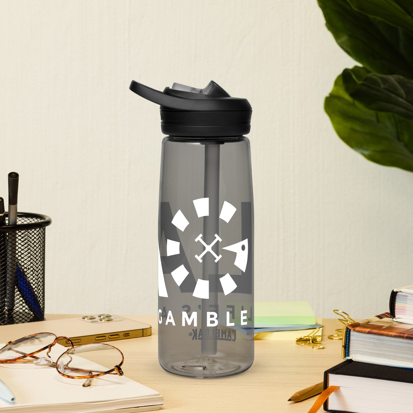 LAG Life’s A Gamble White Sports water bottle
