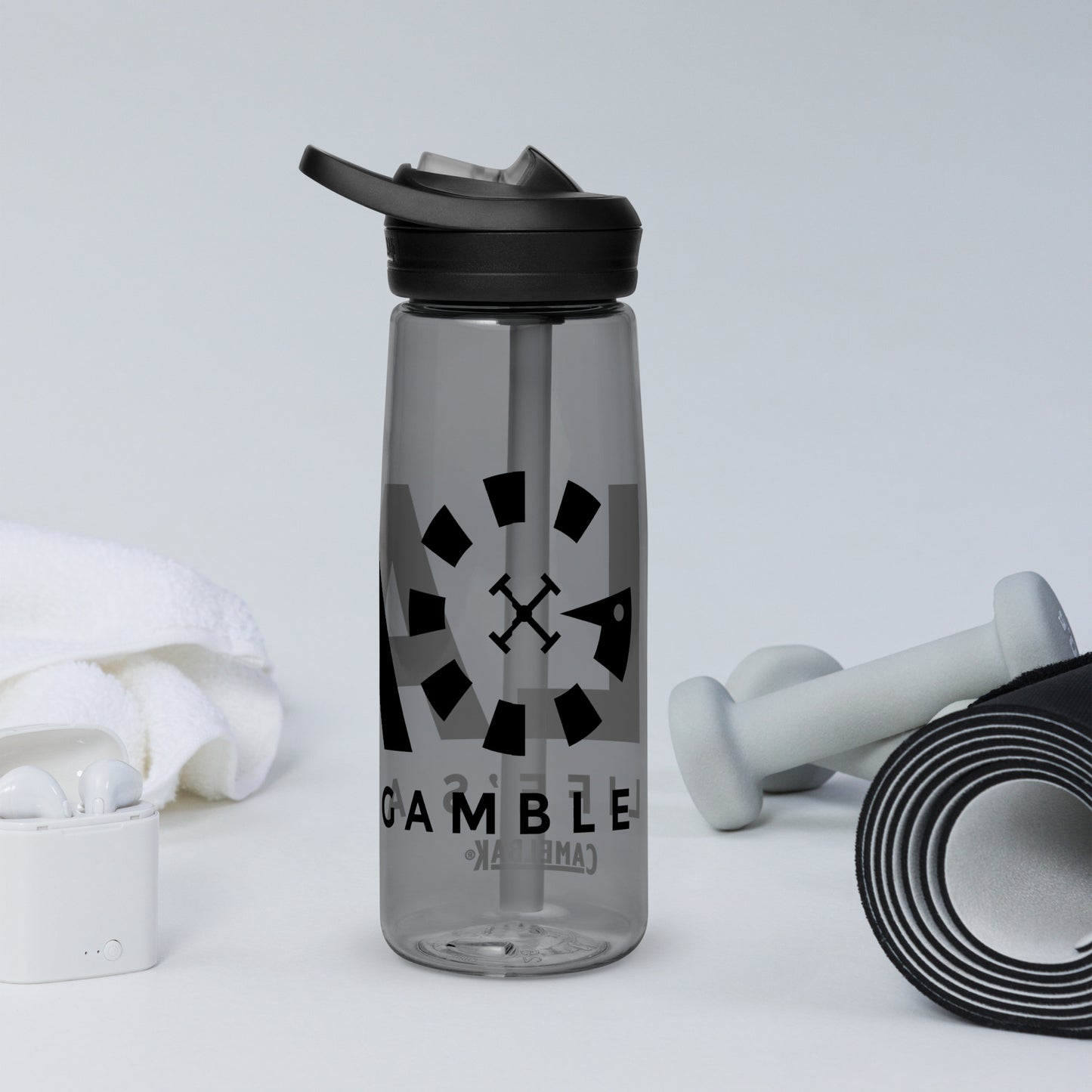 LAG Life’s A Gamble Black Sports water bottle