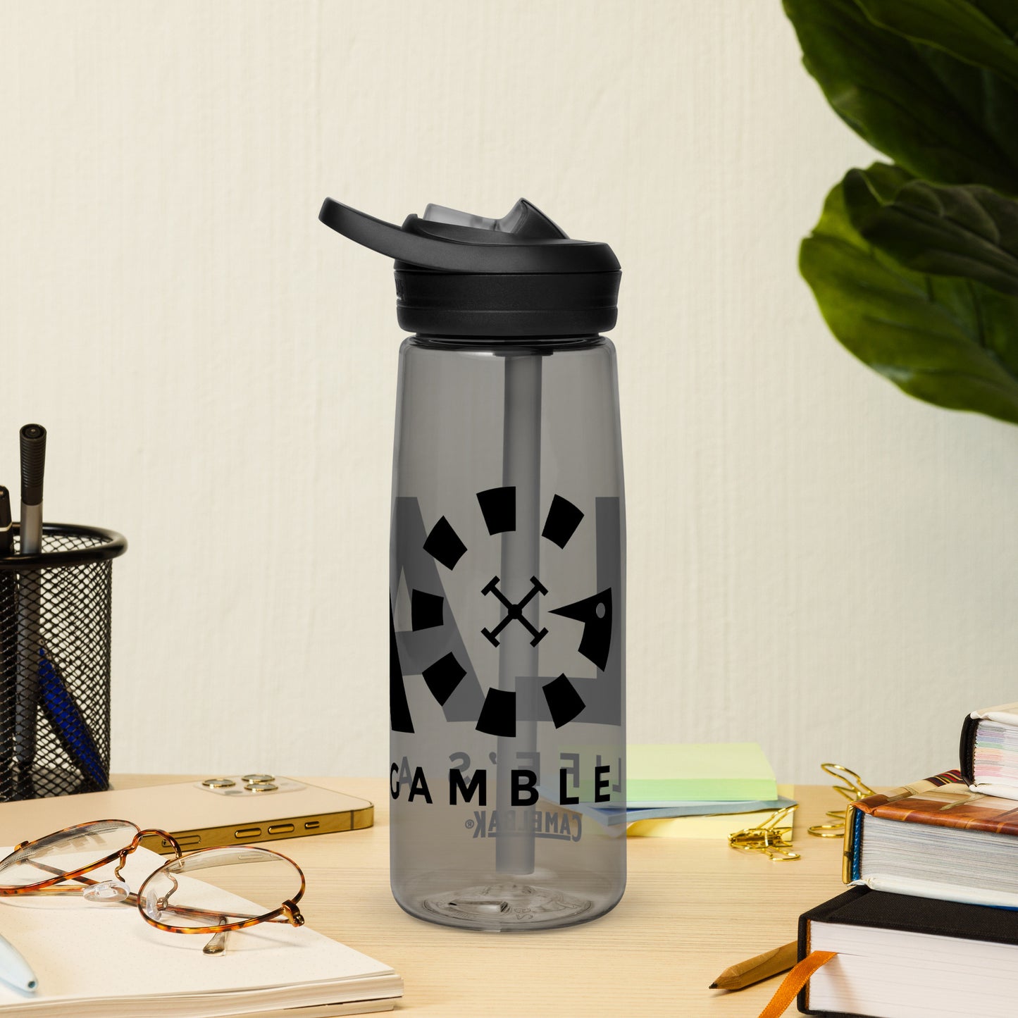 LAG Life’s A Gamble Black Sports water bottle