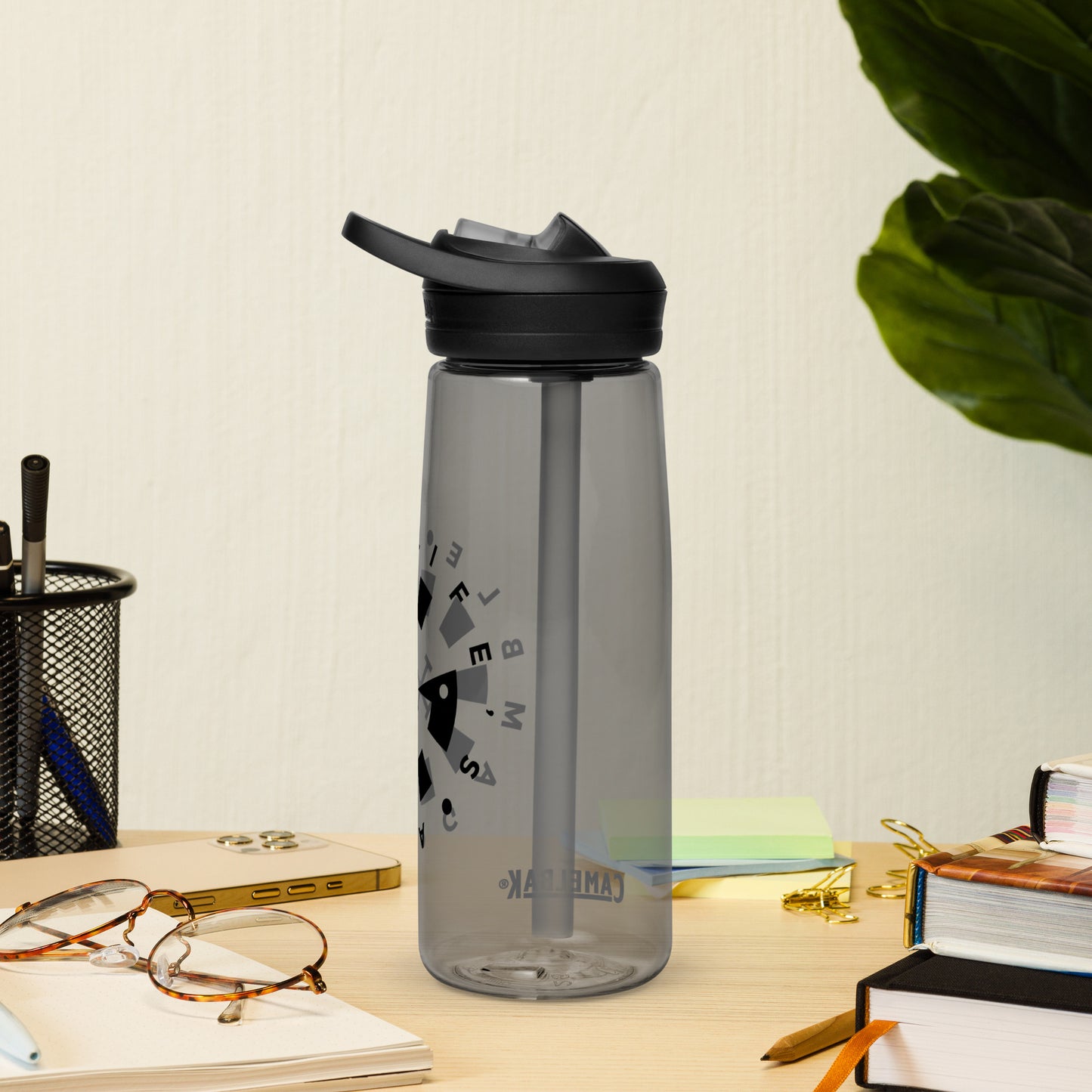 LAG Life’s A Gamble Circle Black Sports water bottle