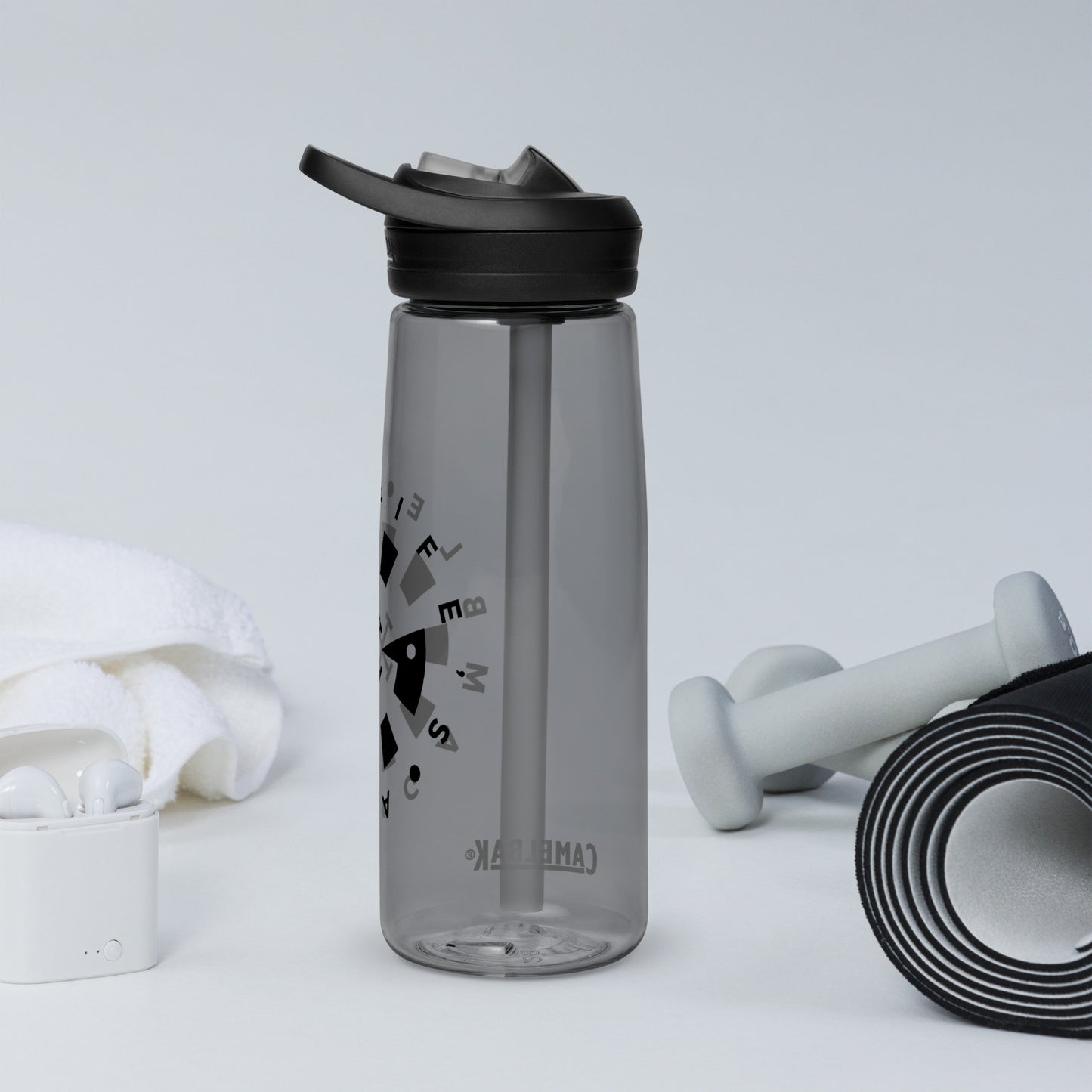 LAG Life’s A Gamble Circle Black Sports water bottle