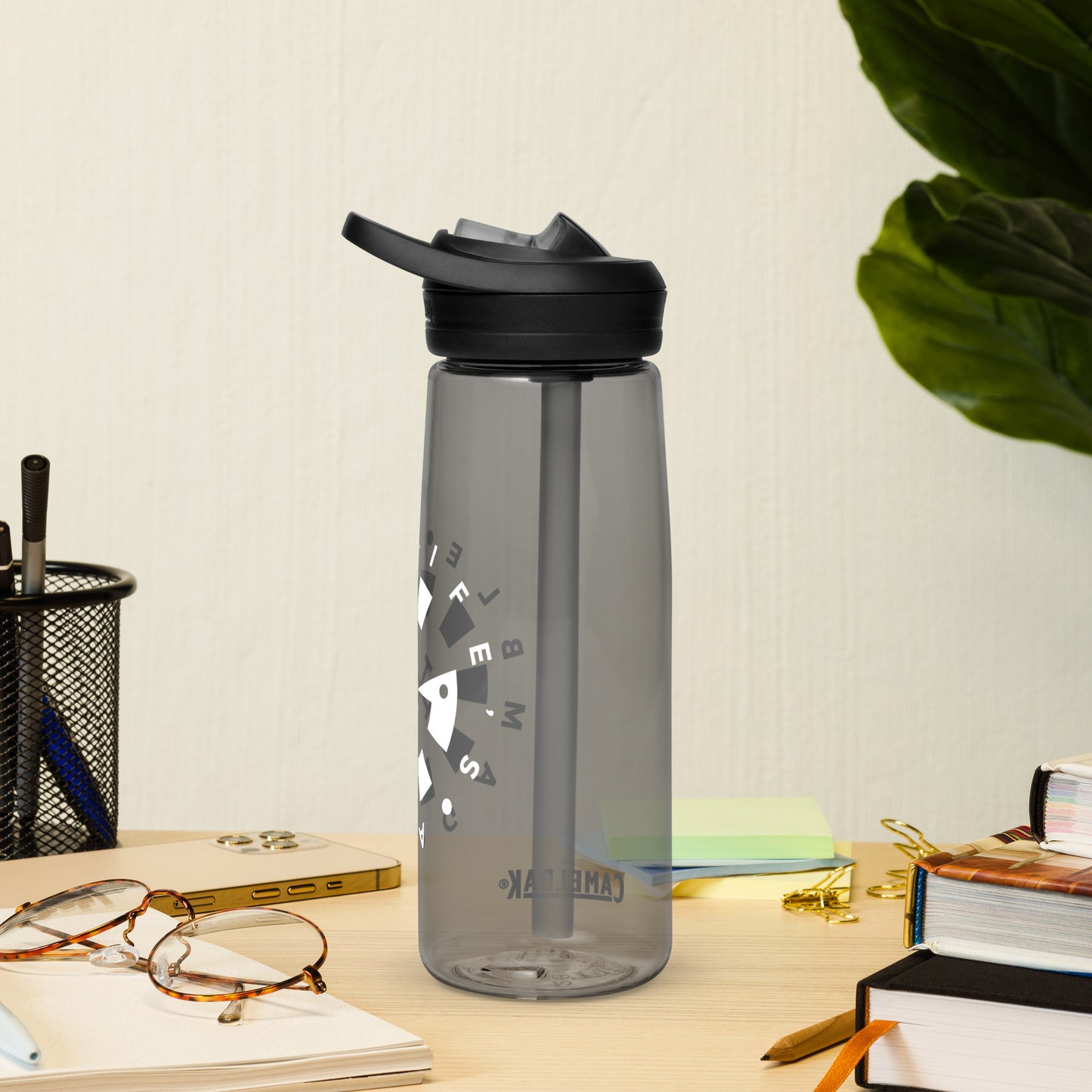 LAG Life’s A Gamble Circle White Sports water bottle