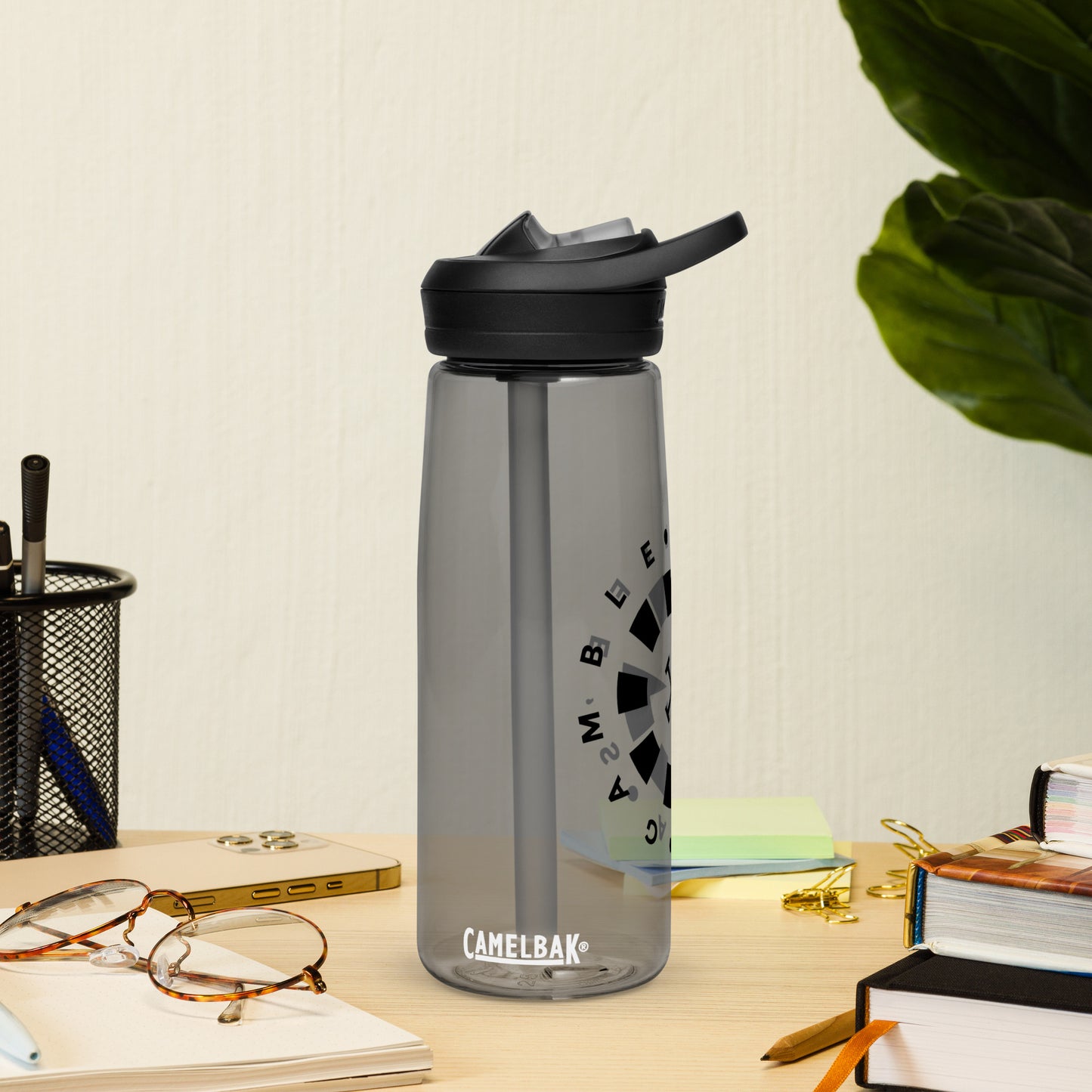 LAG Life’s A Gamble Circle Black Sports water bottle