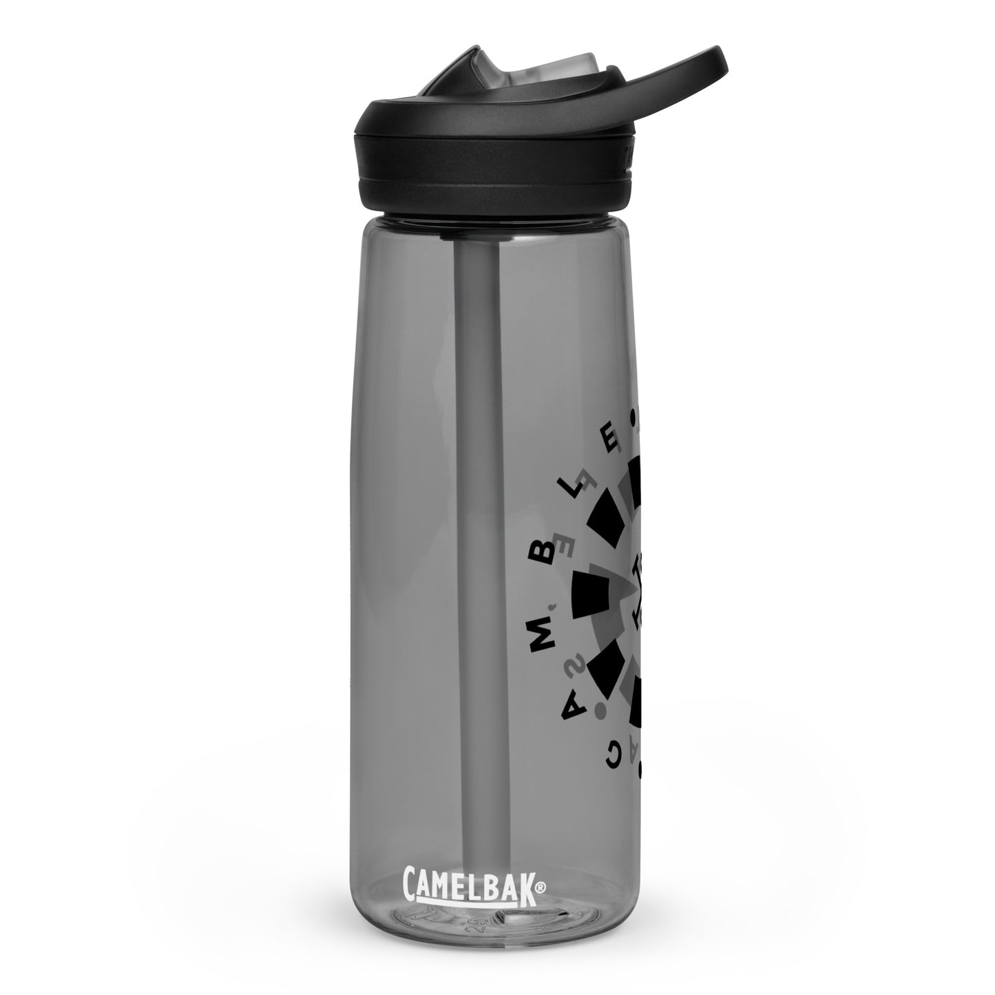 LAG Life’s A Gamble Circle Black Sports water bottle