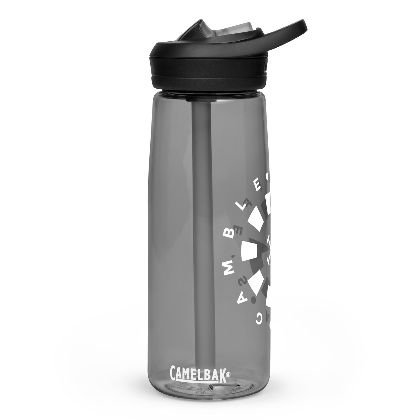 LAG Life’s A Gamble Circle White Sports water bottle