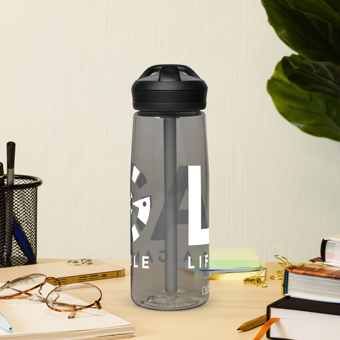 LAG Life’s A Gamble White Sports water bottle