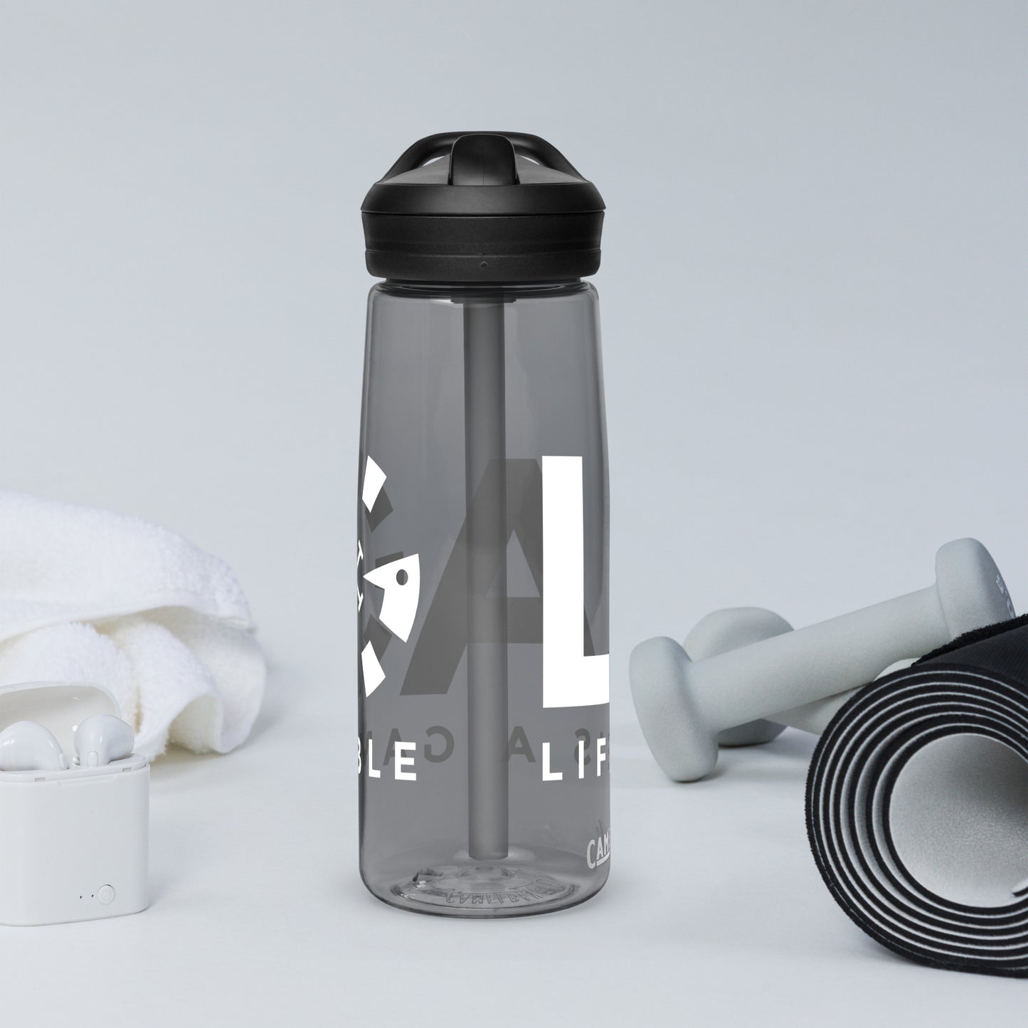 LAG Life’s A Gamble White Sports water bottle