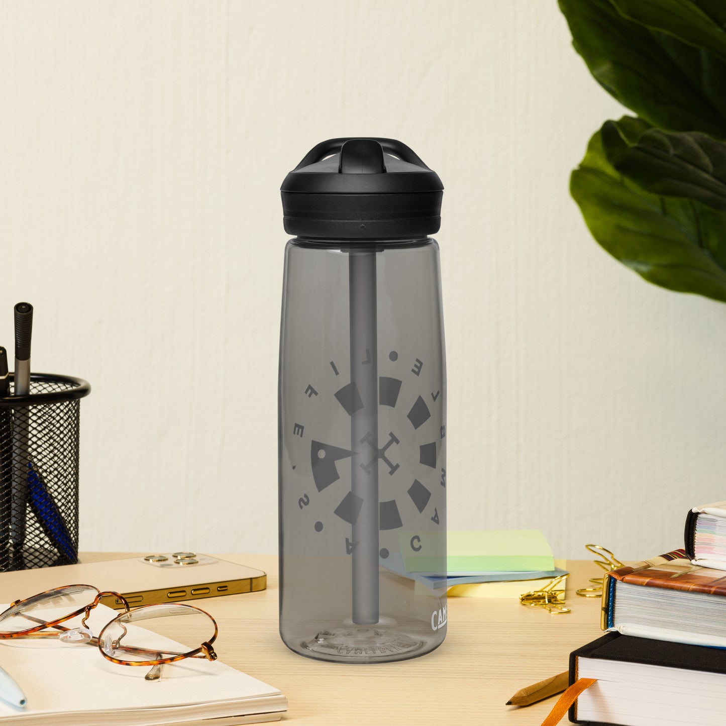 LAG Life’s A Gamble Circle Black Sports water bottle
