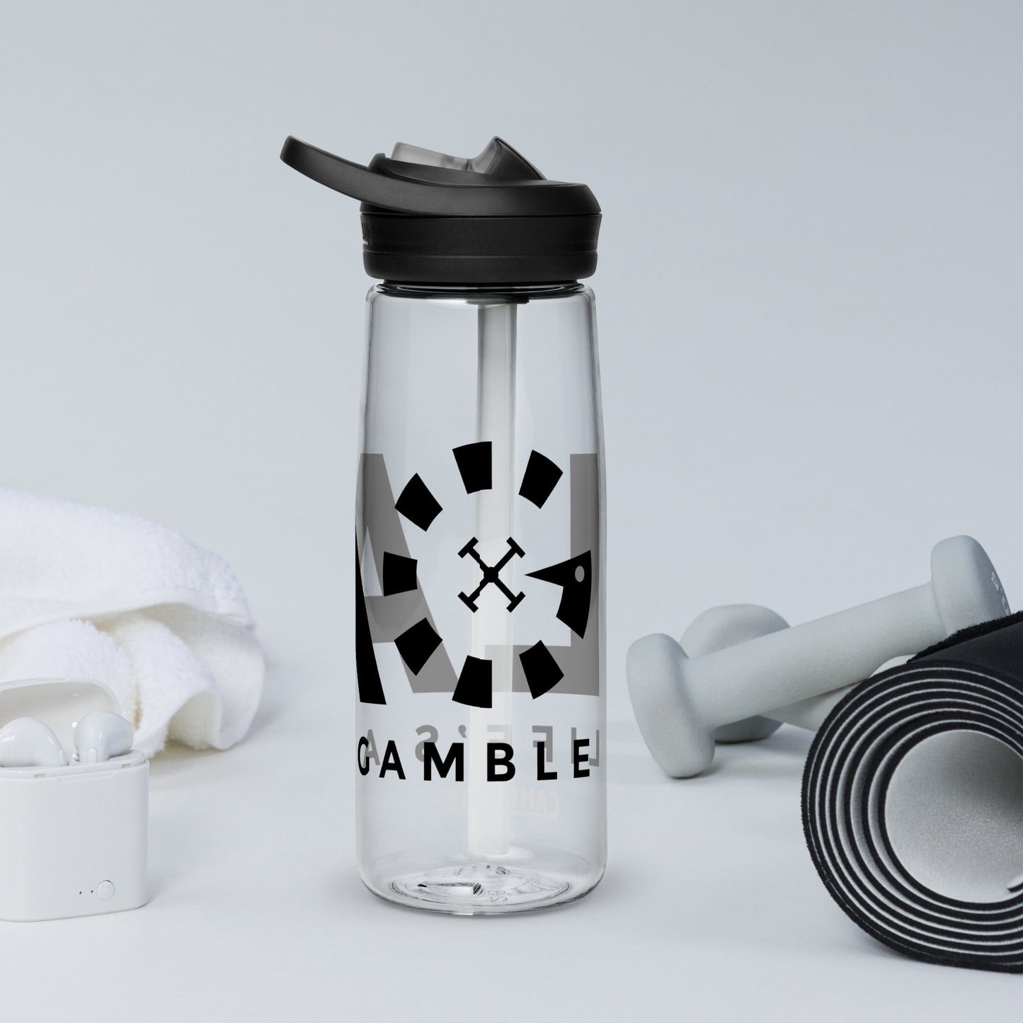 LAG Life’s A Gamble Black Sports water bottle