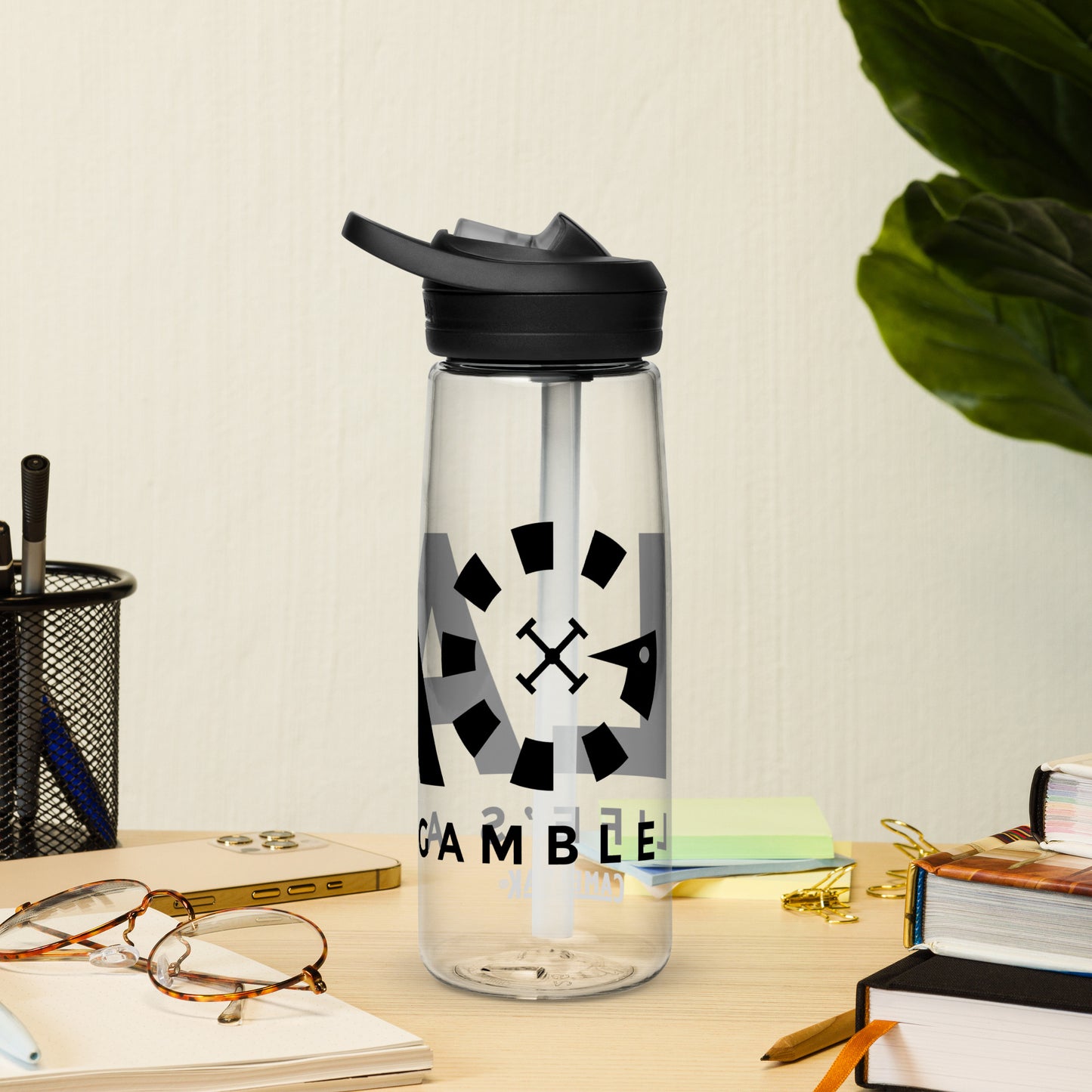 LAG Life’s A Gamble Black Sports water bottle