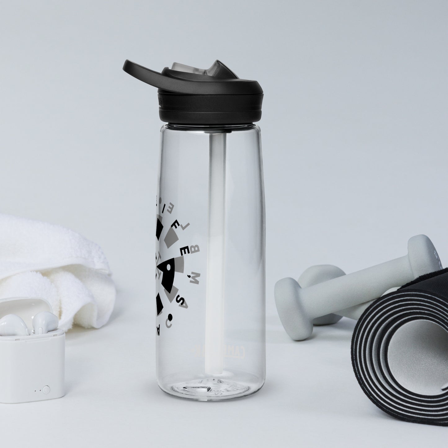 LAG Life’s A Gamble Circle Black Sports water bottle