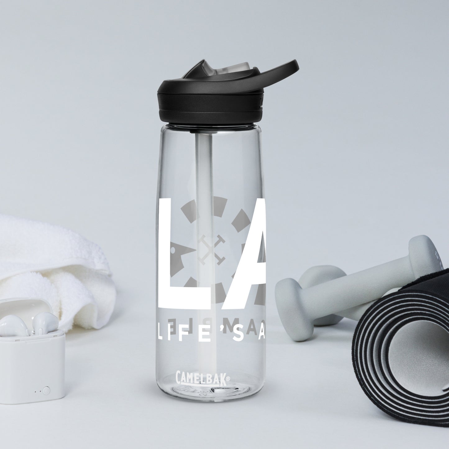 LAG Life’s A Gamble White Sports water bottle