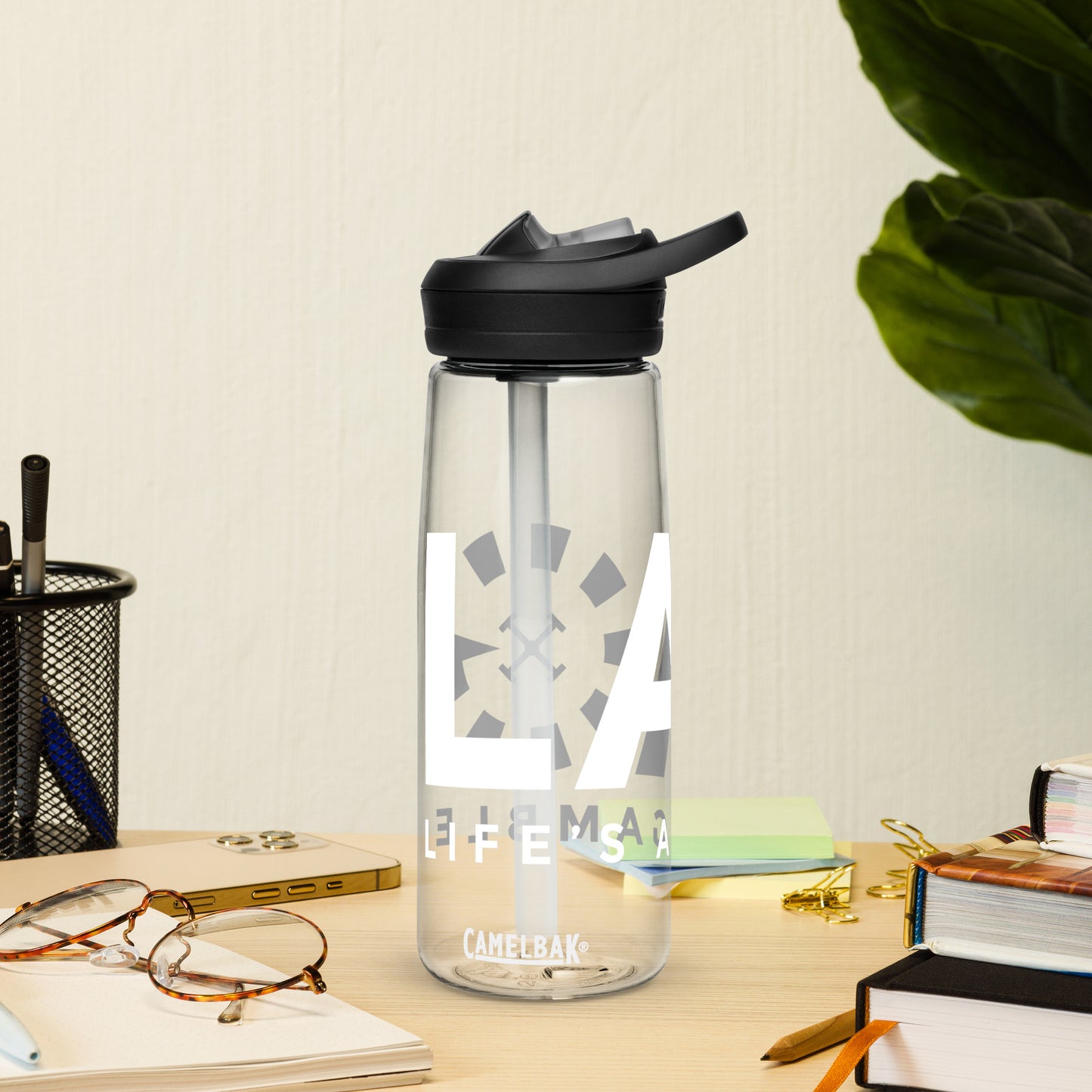 LAG Life’s A Gamble White Sports water bottle