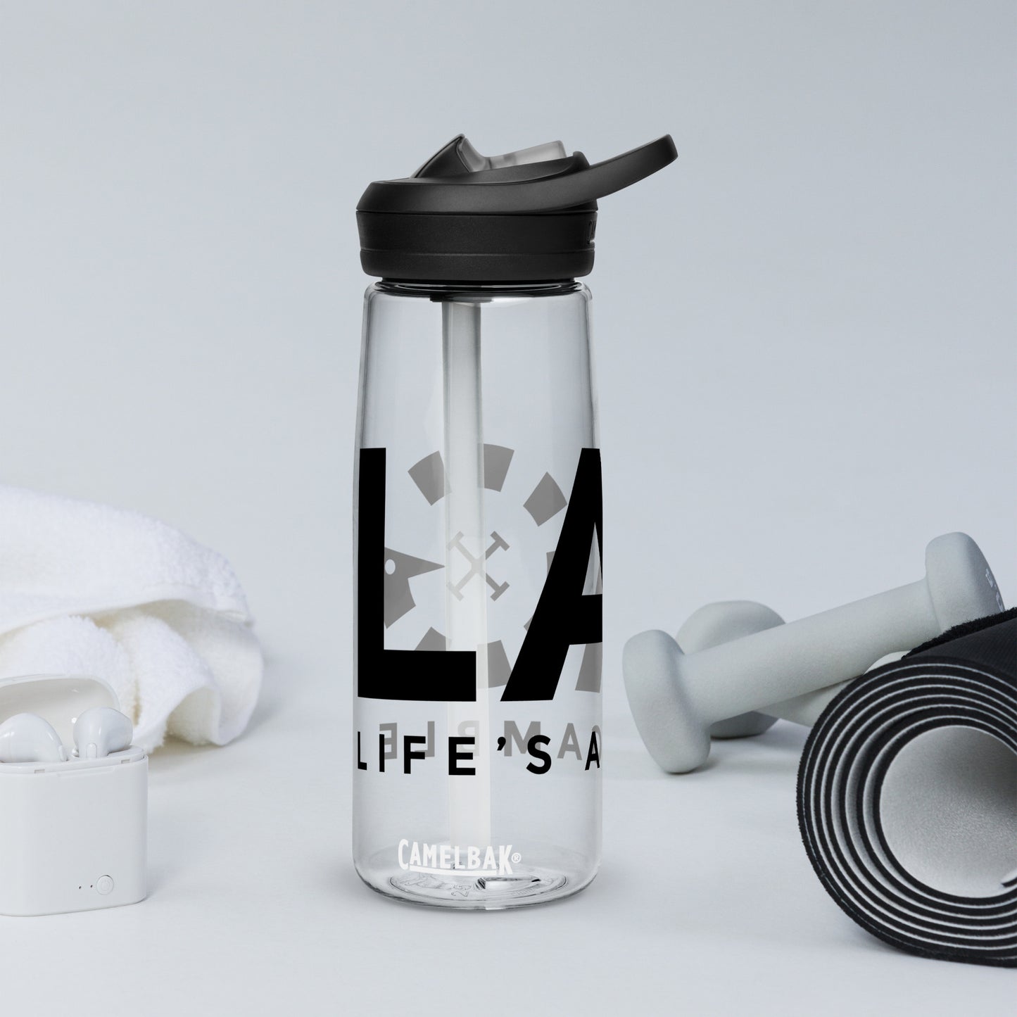 LAG Life’s A Gamble Black Sports water bottle