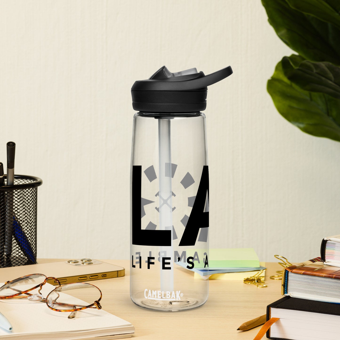 LAG Life’s A Gamble Black Sports water bottle