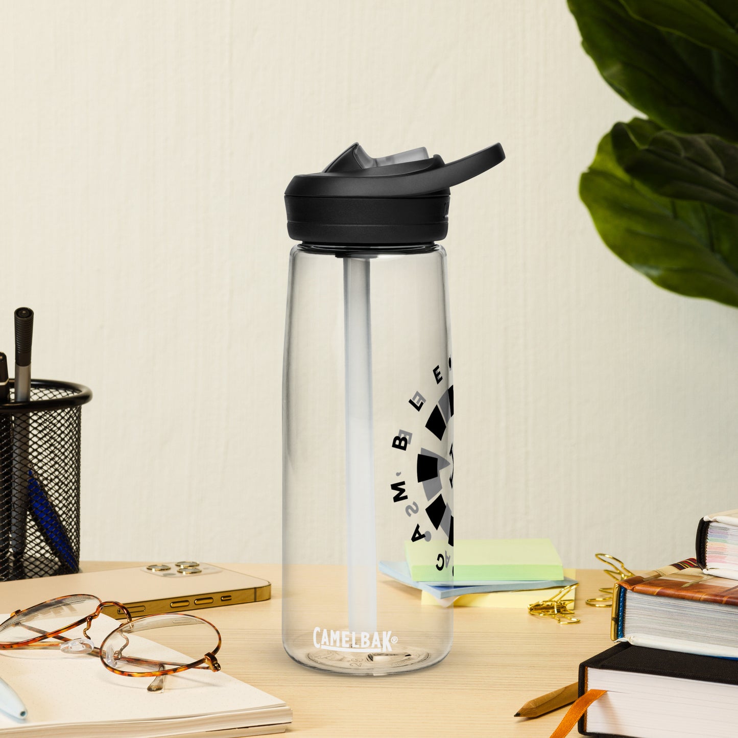 LAG Life’s A Gamble Circle Black Sports water bottle