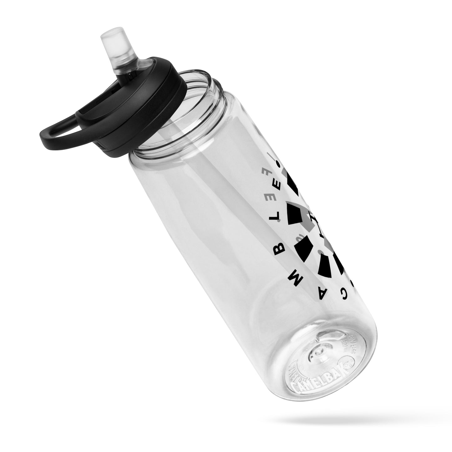 LAG Life’s A Gamble Circle Black Sports water bottle