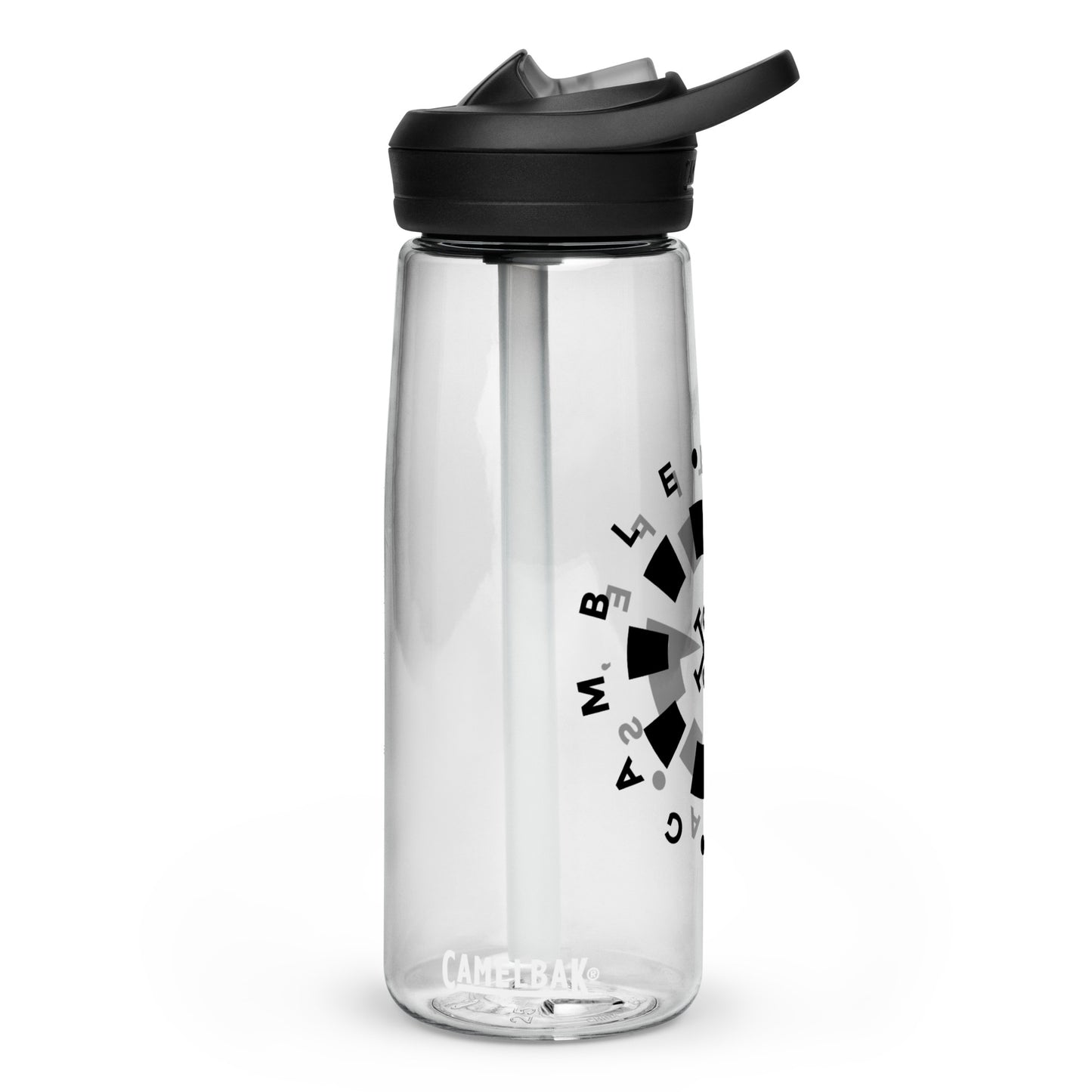 LAG Life’s A Gamble Circle Black Sports water bottle