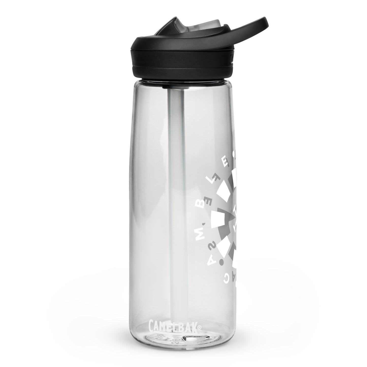 LAG Life’s A Gamble Circle White Sports water bottle