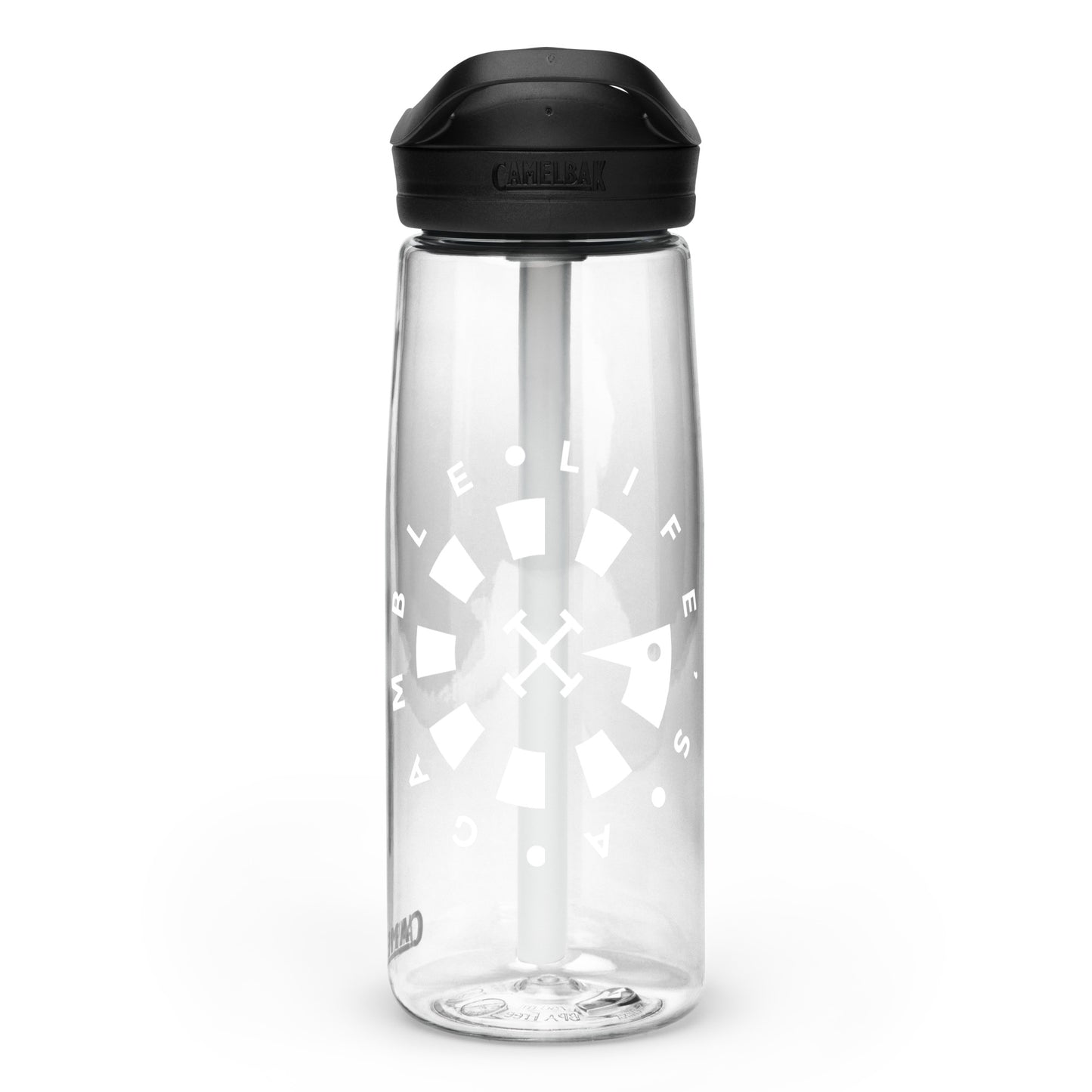 LAG Life’s A Gamble Circle White Sports water bottle