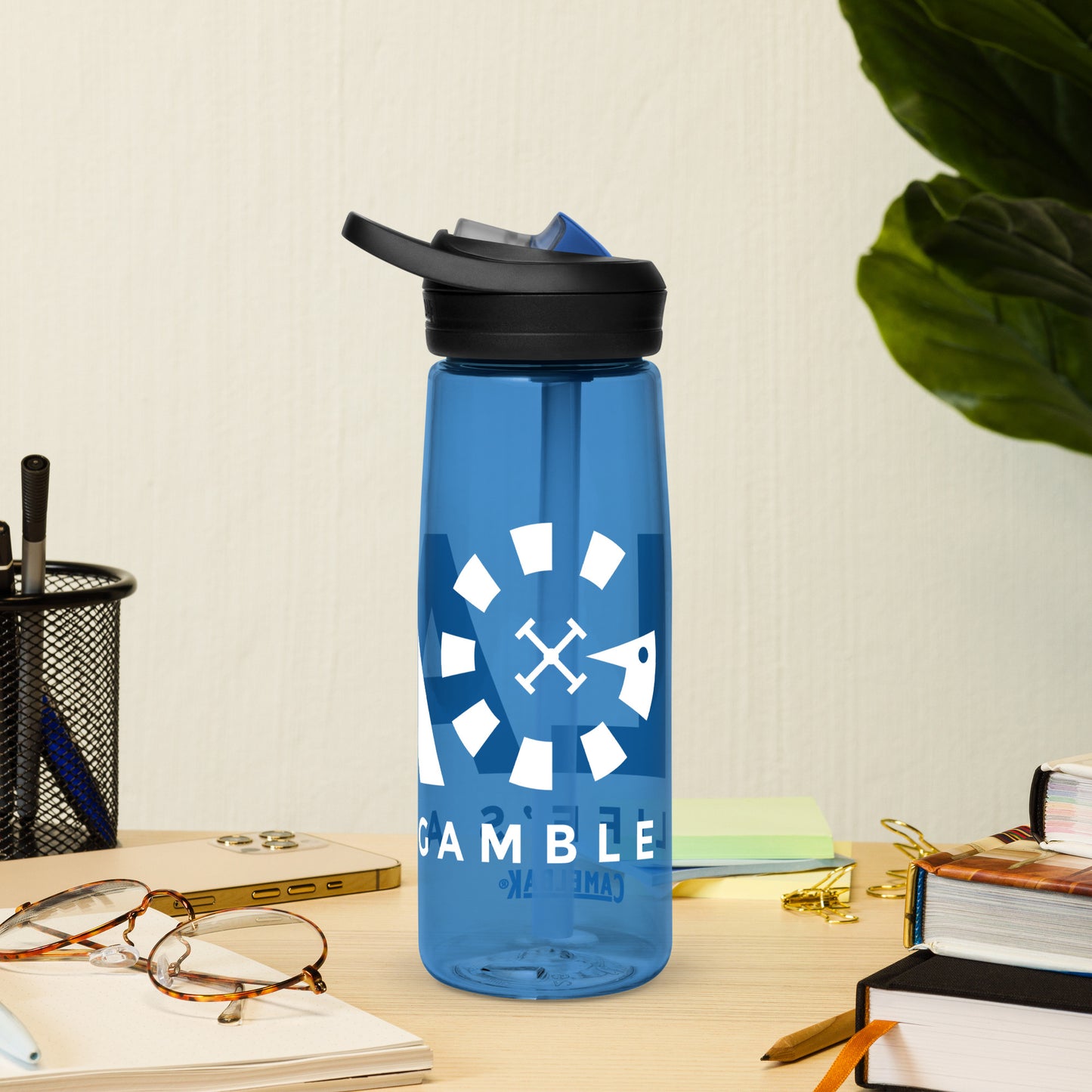 LAG Life’s A Gamble White Sports water bottle