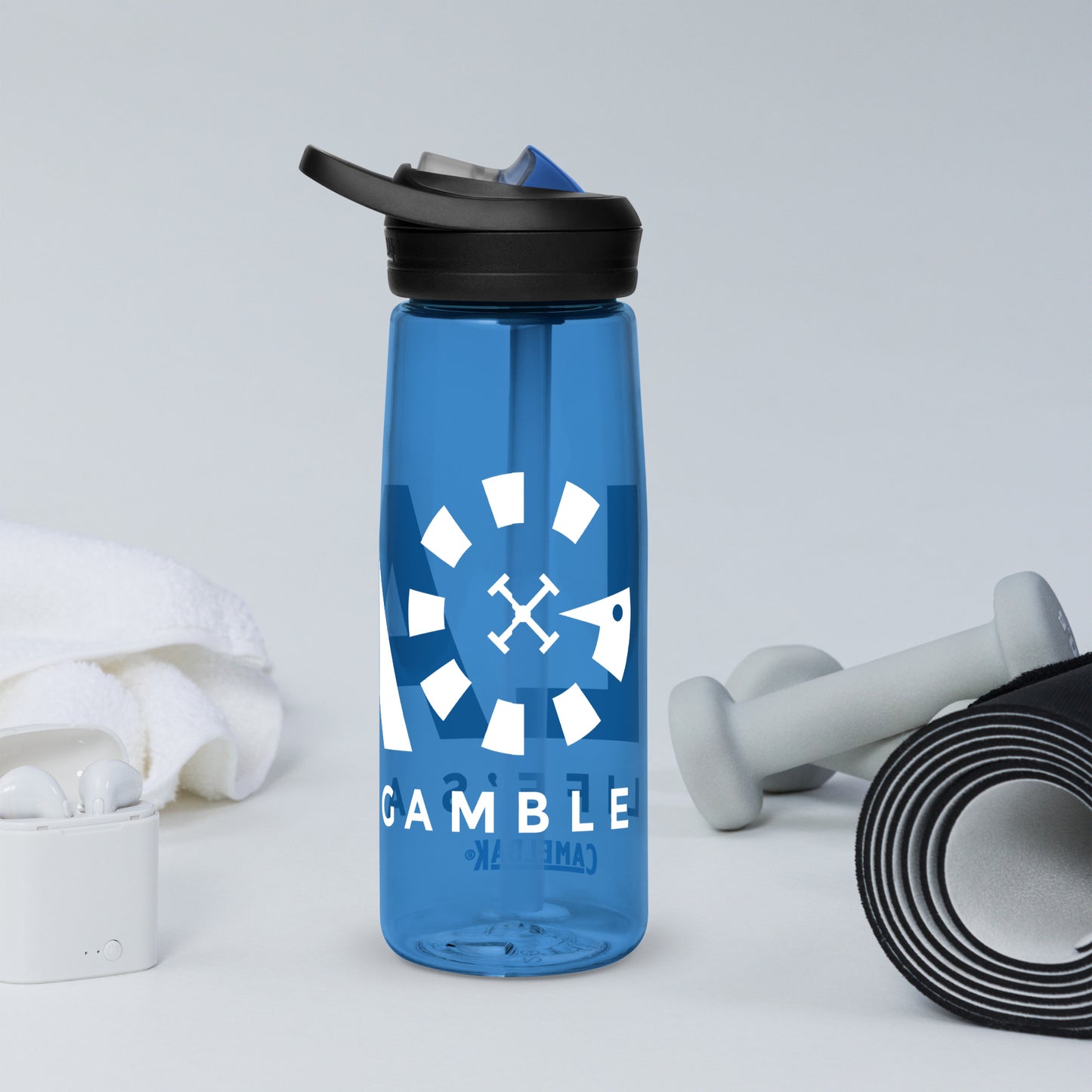 LAG Life’s A Gamble White Sports water bottle